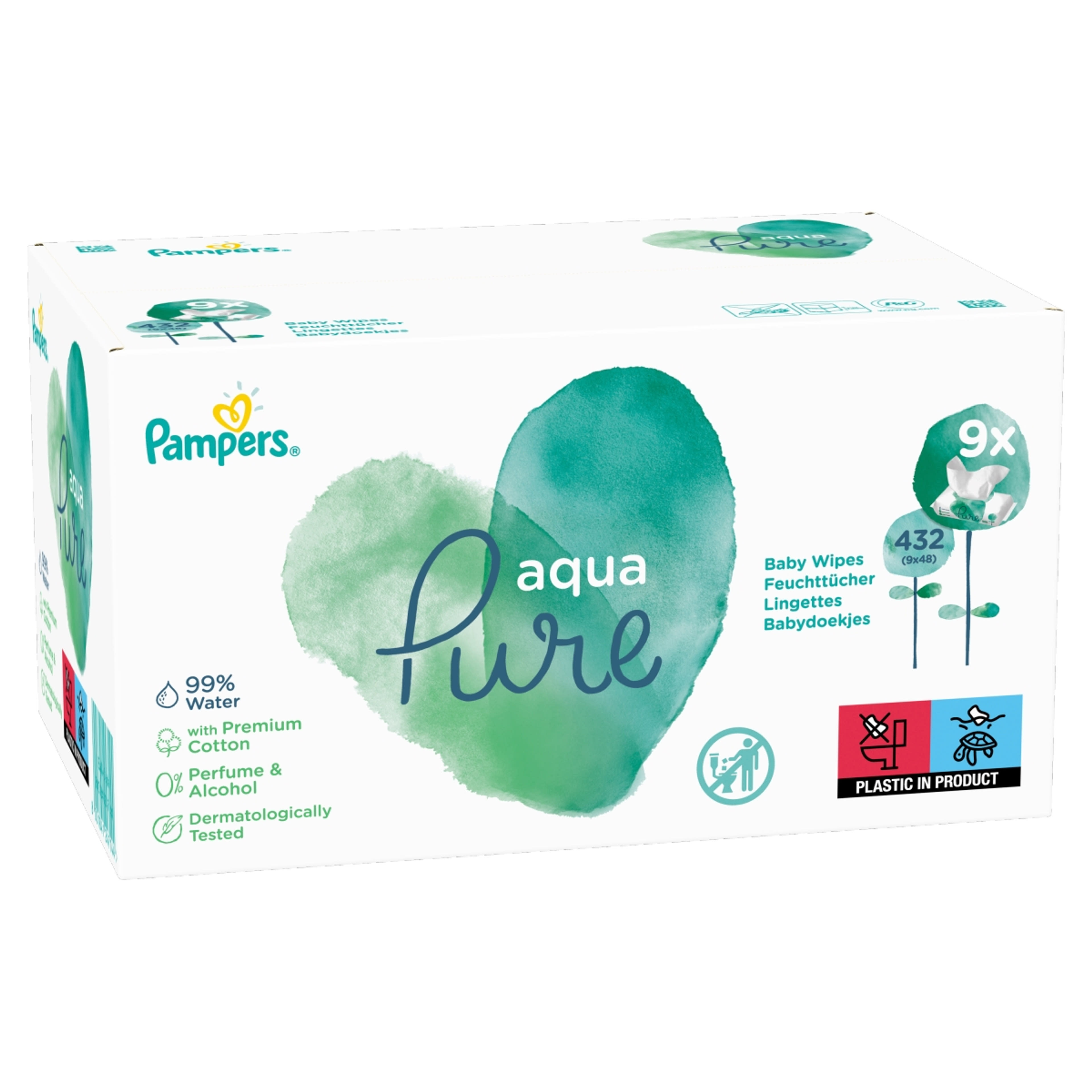 Pampers Aqua Pure törlőkendő (9*48) - 432 db-2