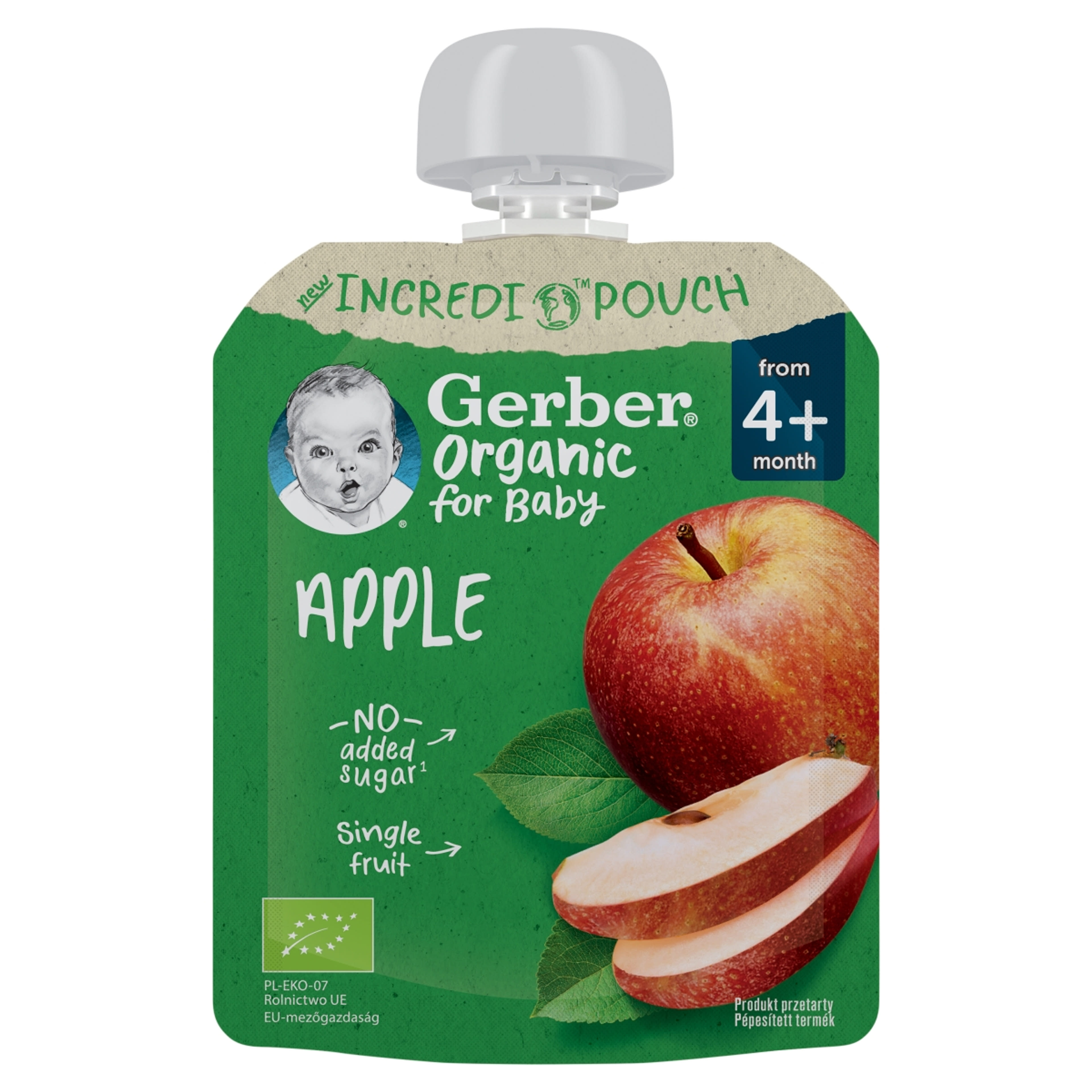 Gerber bio alma gyümölcspüré 4 hónapos kortól - 80 g-1