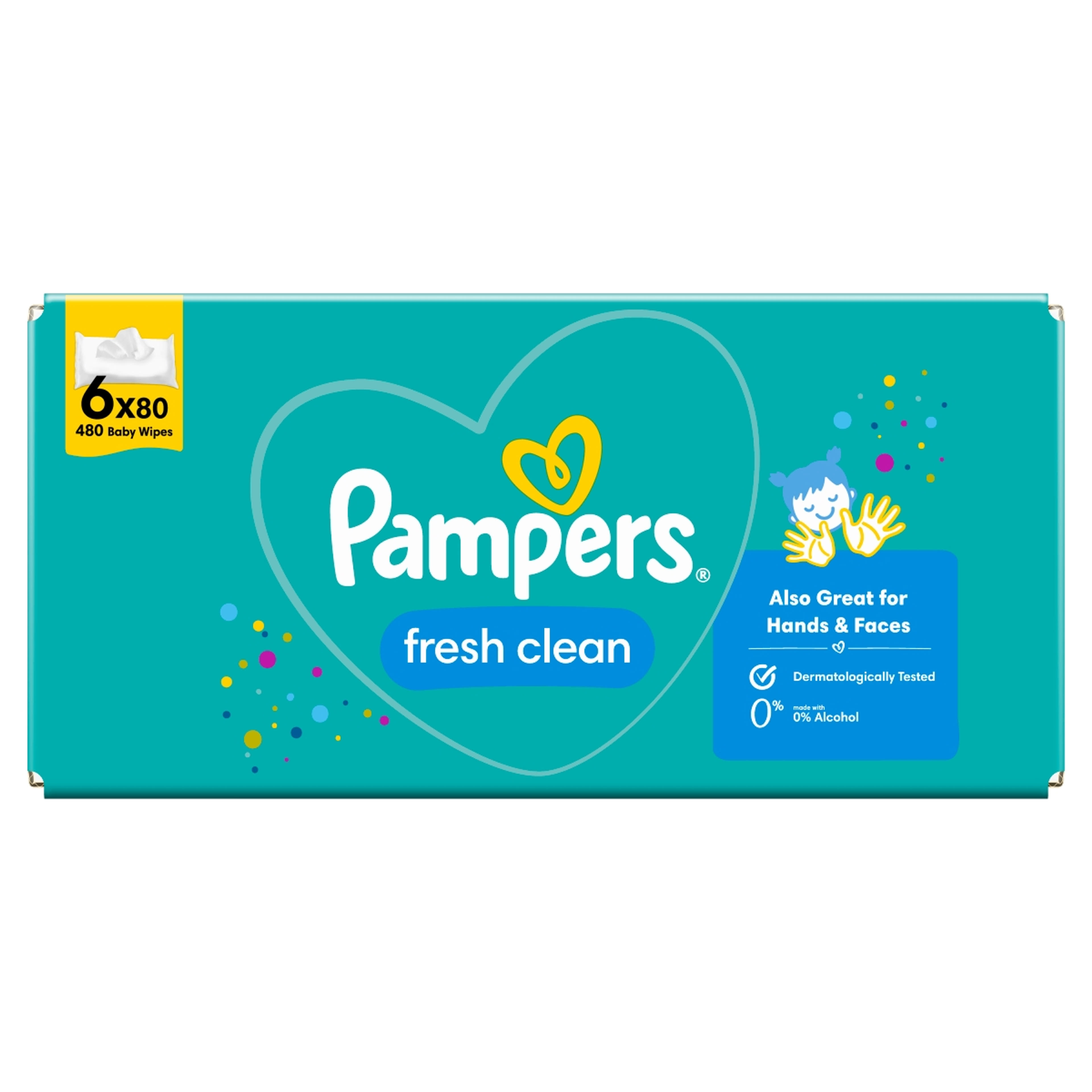 Pampers törlőkendő fresh clean (6*80) - 480 db
