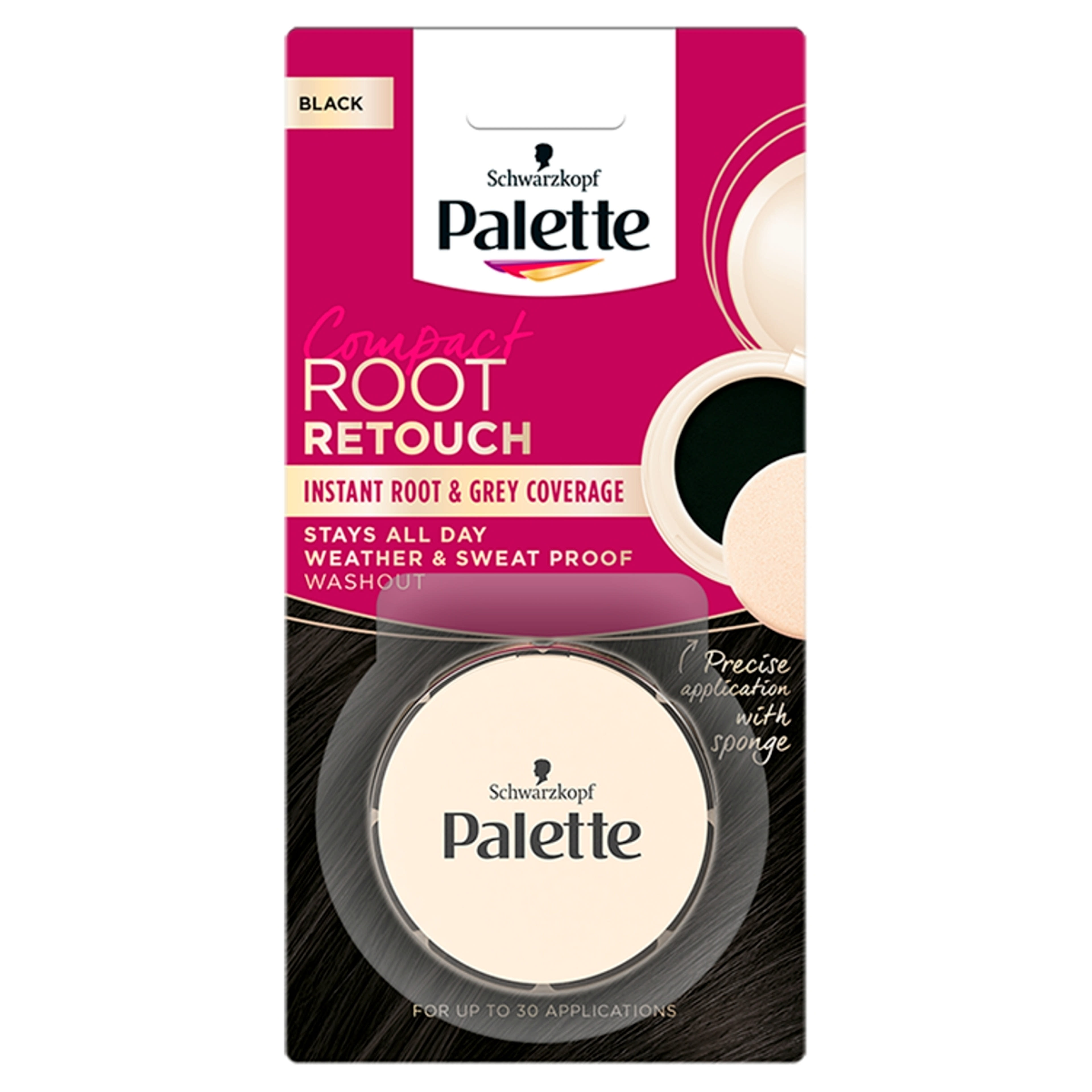 Palette Compact lenövést elfedő hajszínező, fekete - 1 db-1