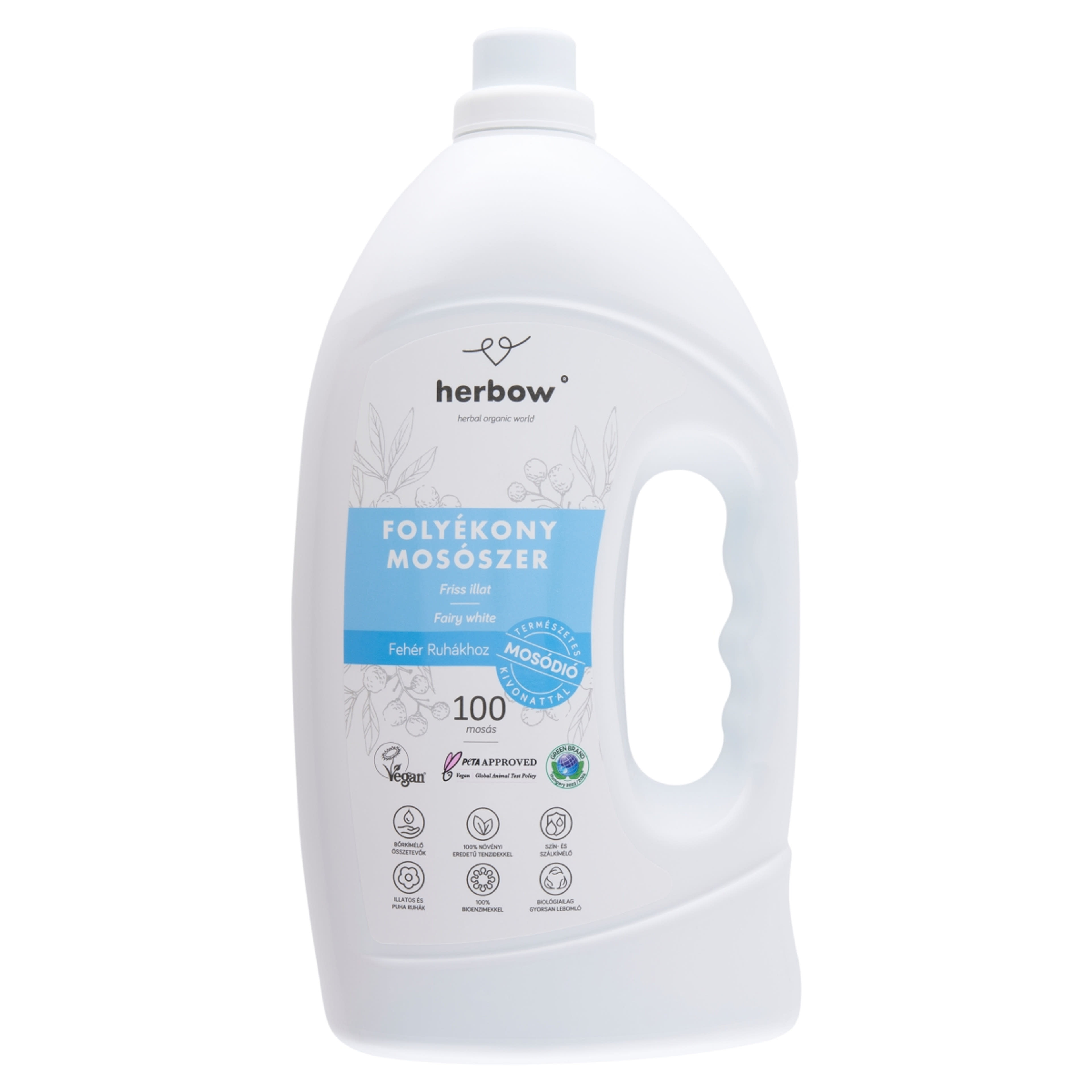 Herbow folyékony mosószer fehér ruhákhoz - 3000 ml