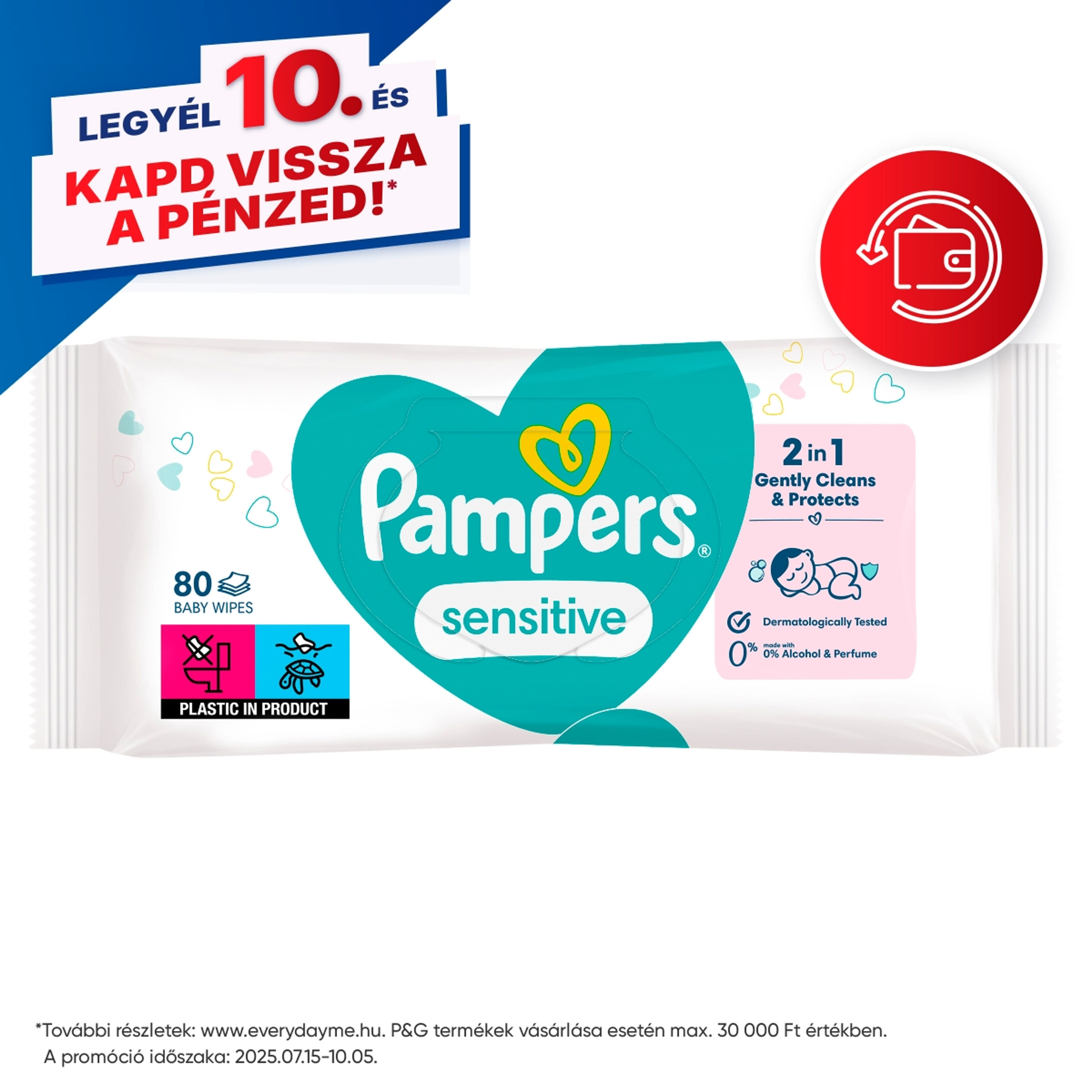 Pampers sensitive törlőkendő - 80 db
