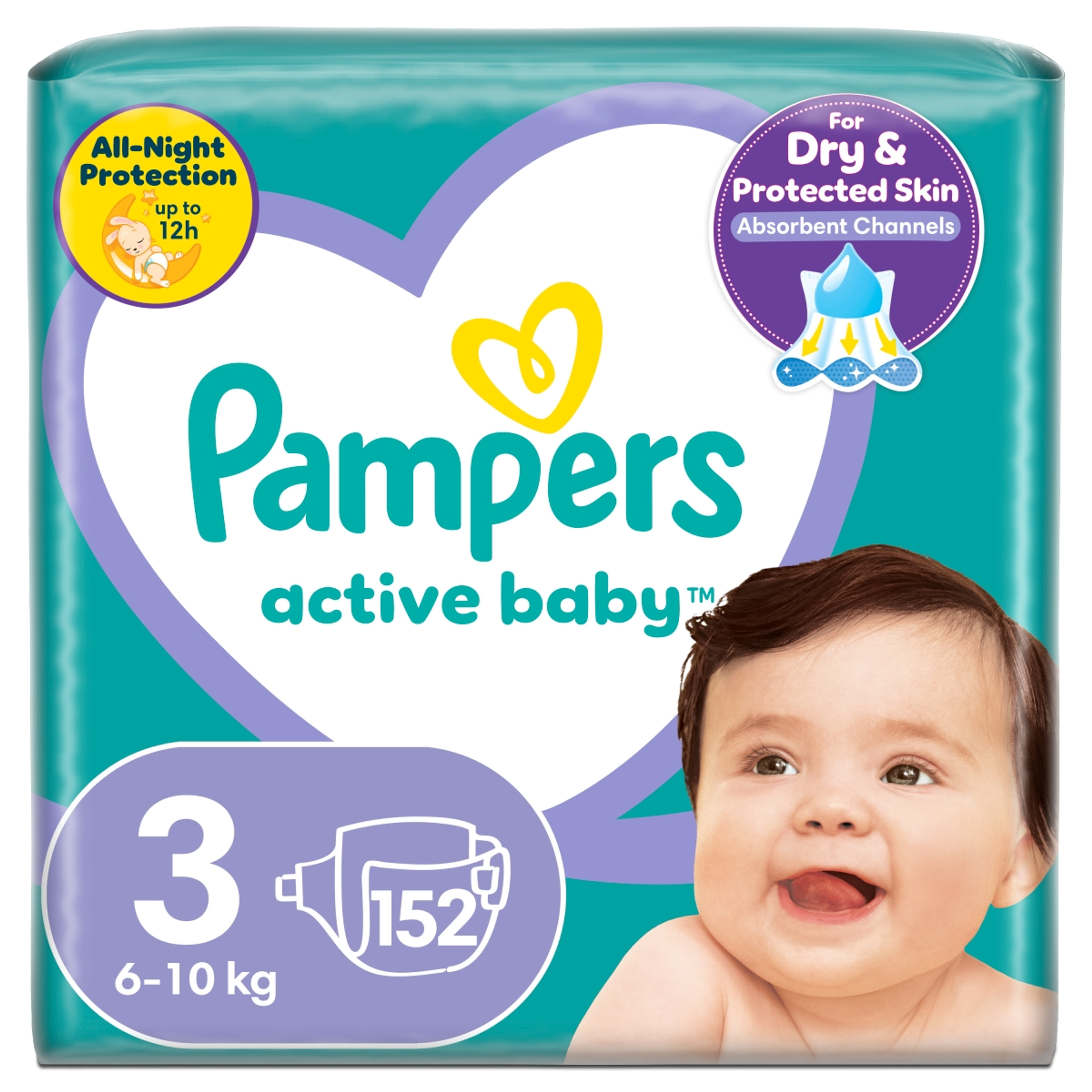 Pampers active baby mega pack+ 3-as 6-10kg - 152 db-8
