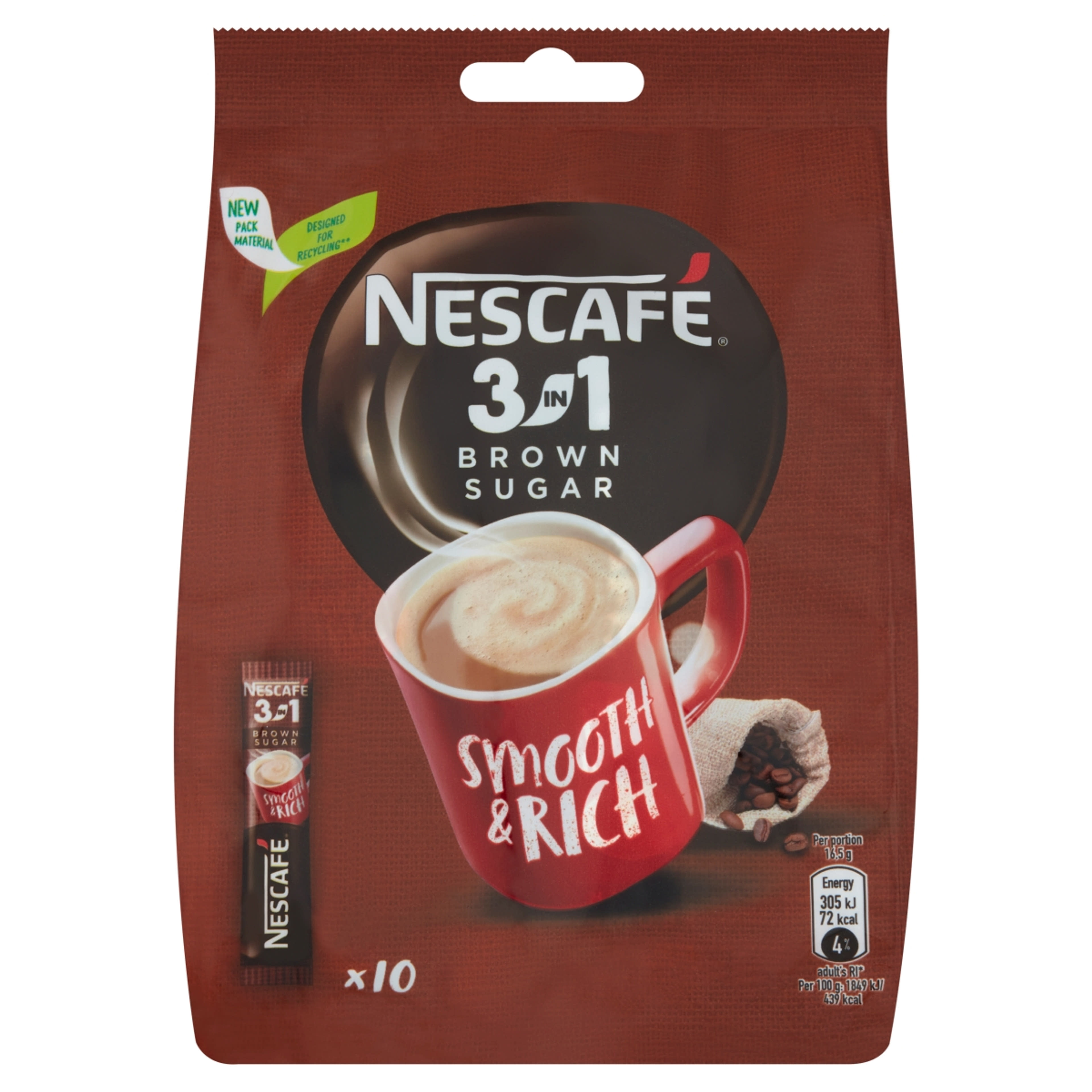 Nescafé 3in1 barna cukros 10 x 16,5 g - 1 db-1