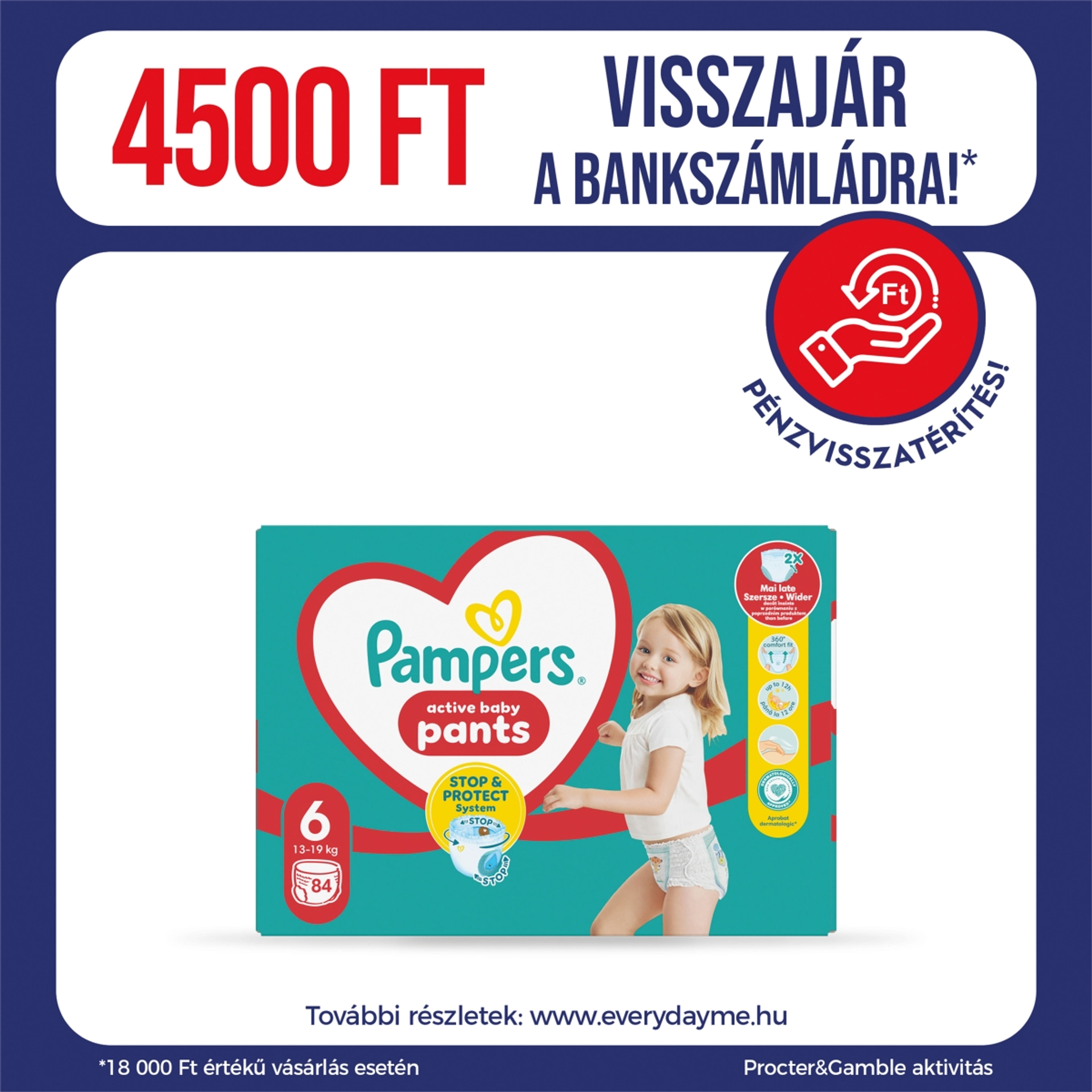 Pampers Pants bugyipelenka Mega Pack+ 6-os 14-19 kg - 84 db
