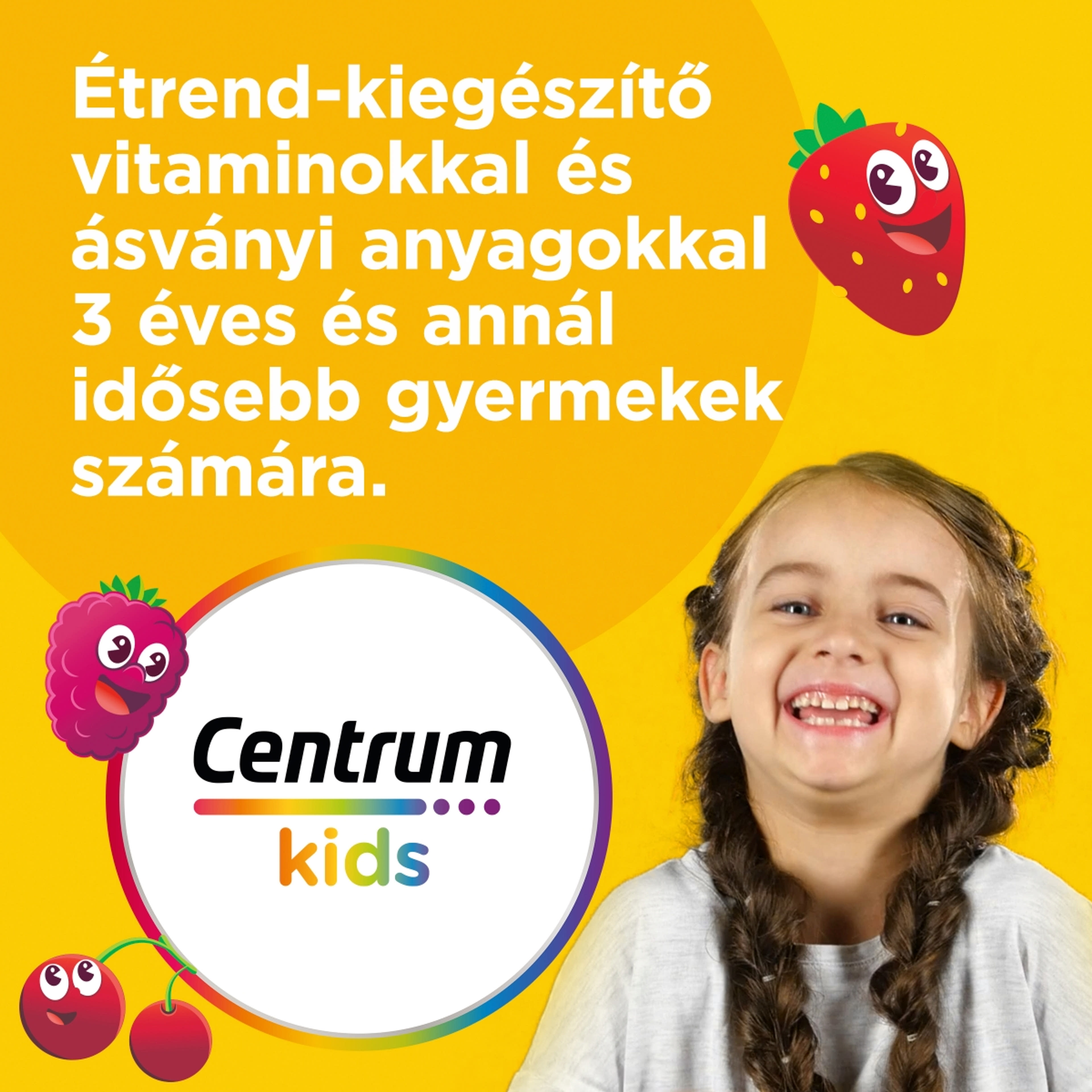 Centrum Kids Multifruit gumivitamin narancs, cseresznye és eper izesítésű - 60 db-2