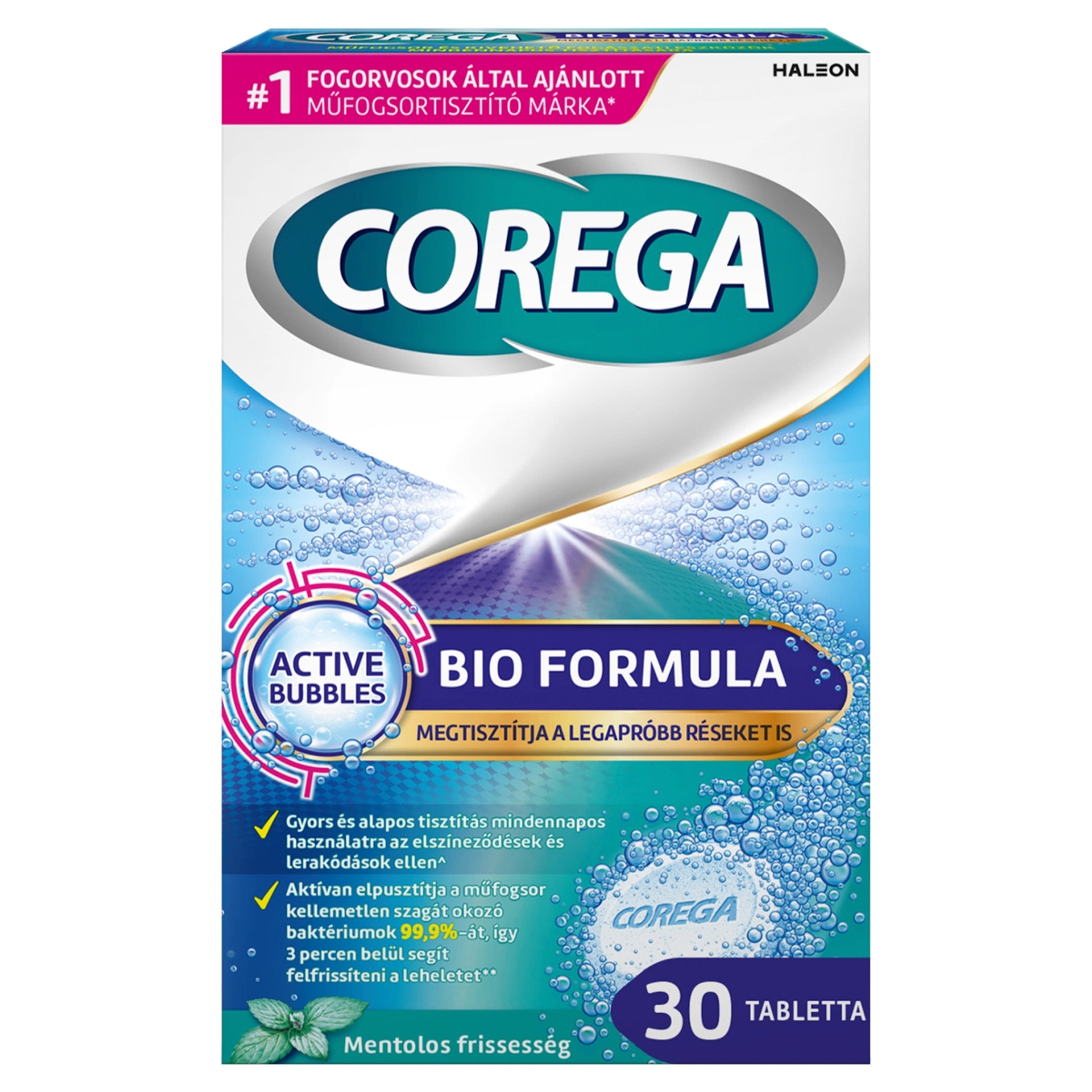 Corega Tabs Bio Formula műfogsor tisztító tabletta - 30 db-1
