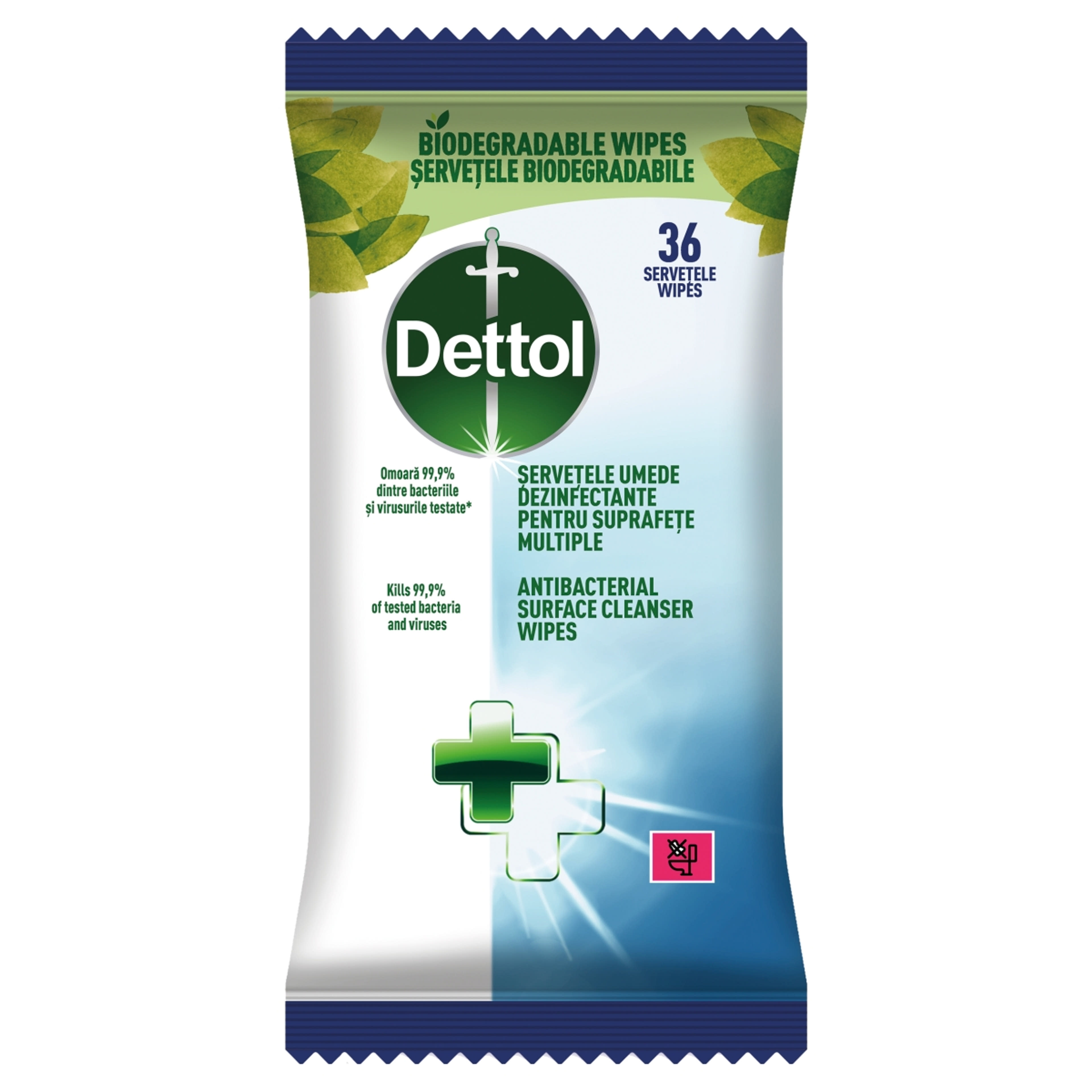 Dettol Antibakteriális Felülettisztító Kendő - 36 db