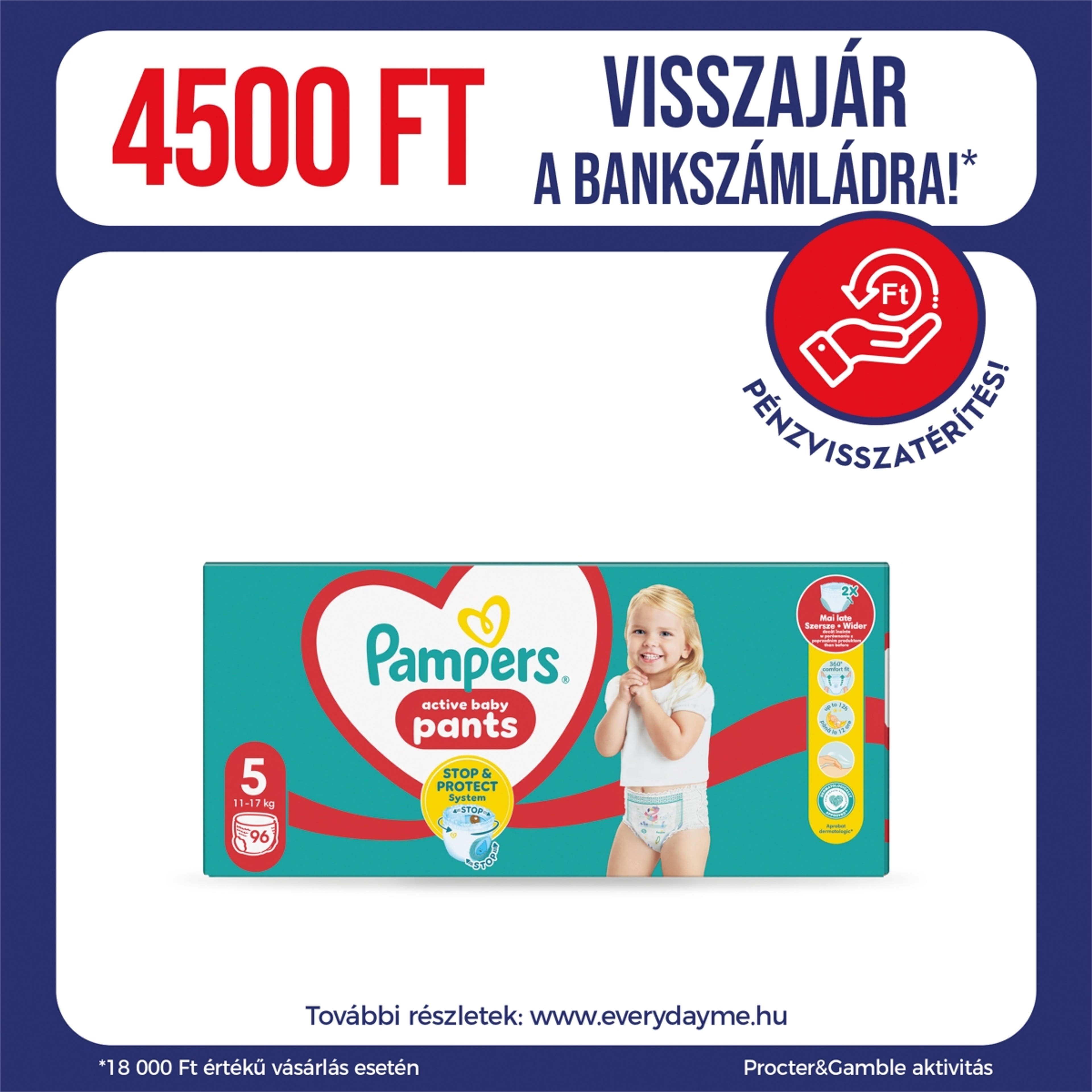 Pampers Pants bugyipelenka Mega Pack+ 5-ös 12-17 kg - 96 db