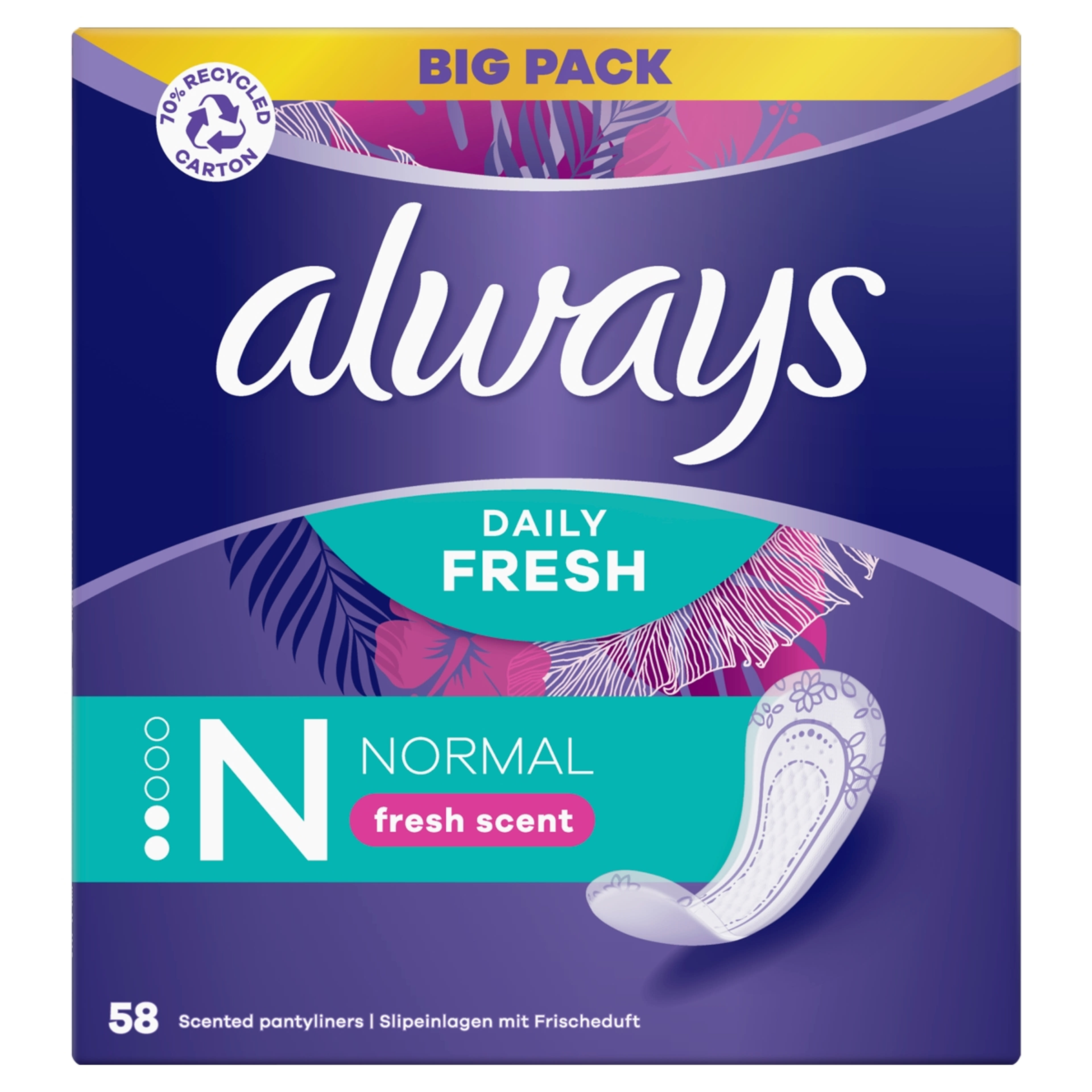 Always Dailies Fresh & Protect Normal Fresh tisztasági betét - 58 db-1