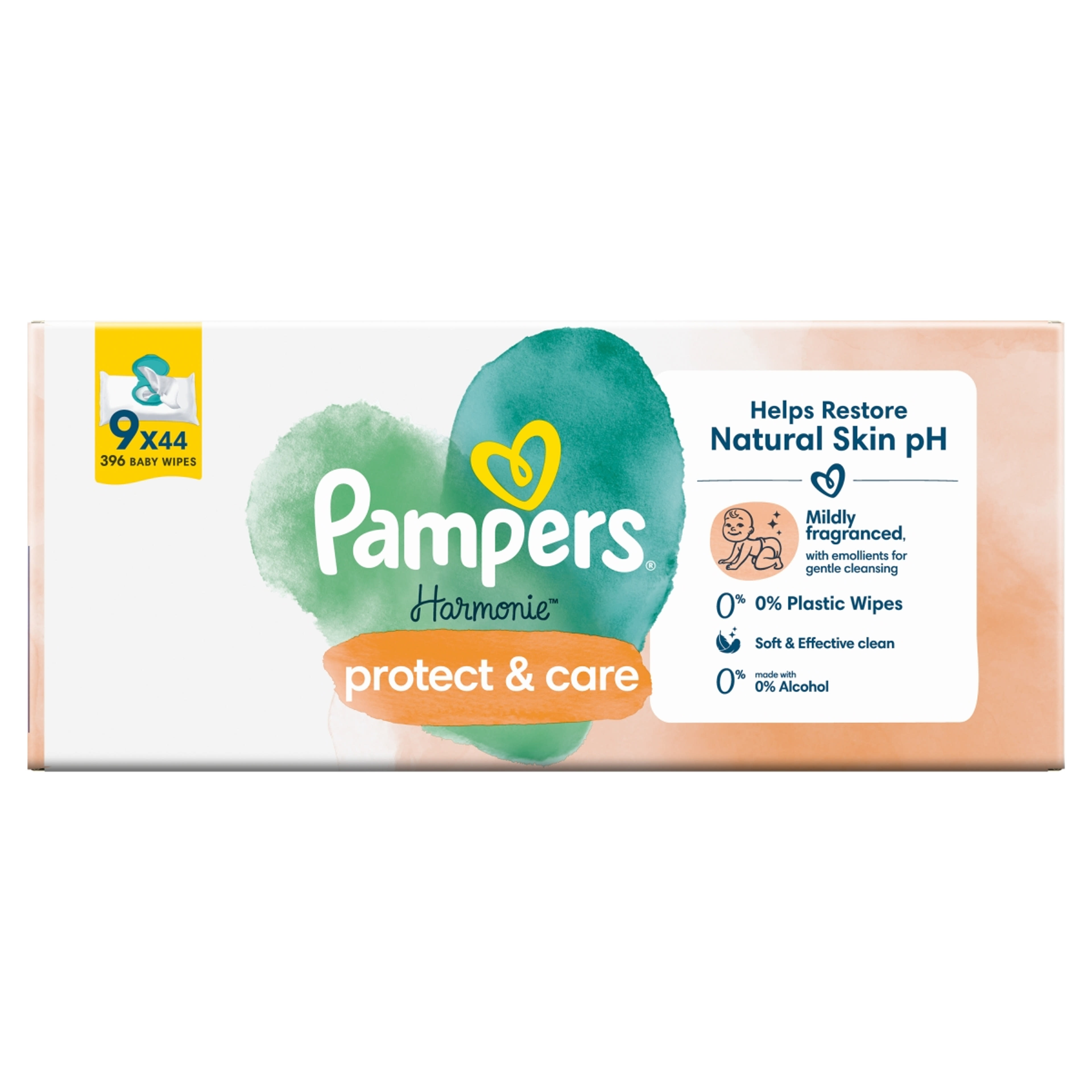 Pampers Harmonie Protect & Care Körömvirágos törlőkendő 9x44 db - 396 db-1