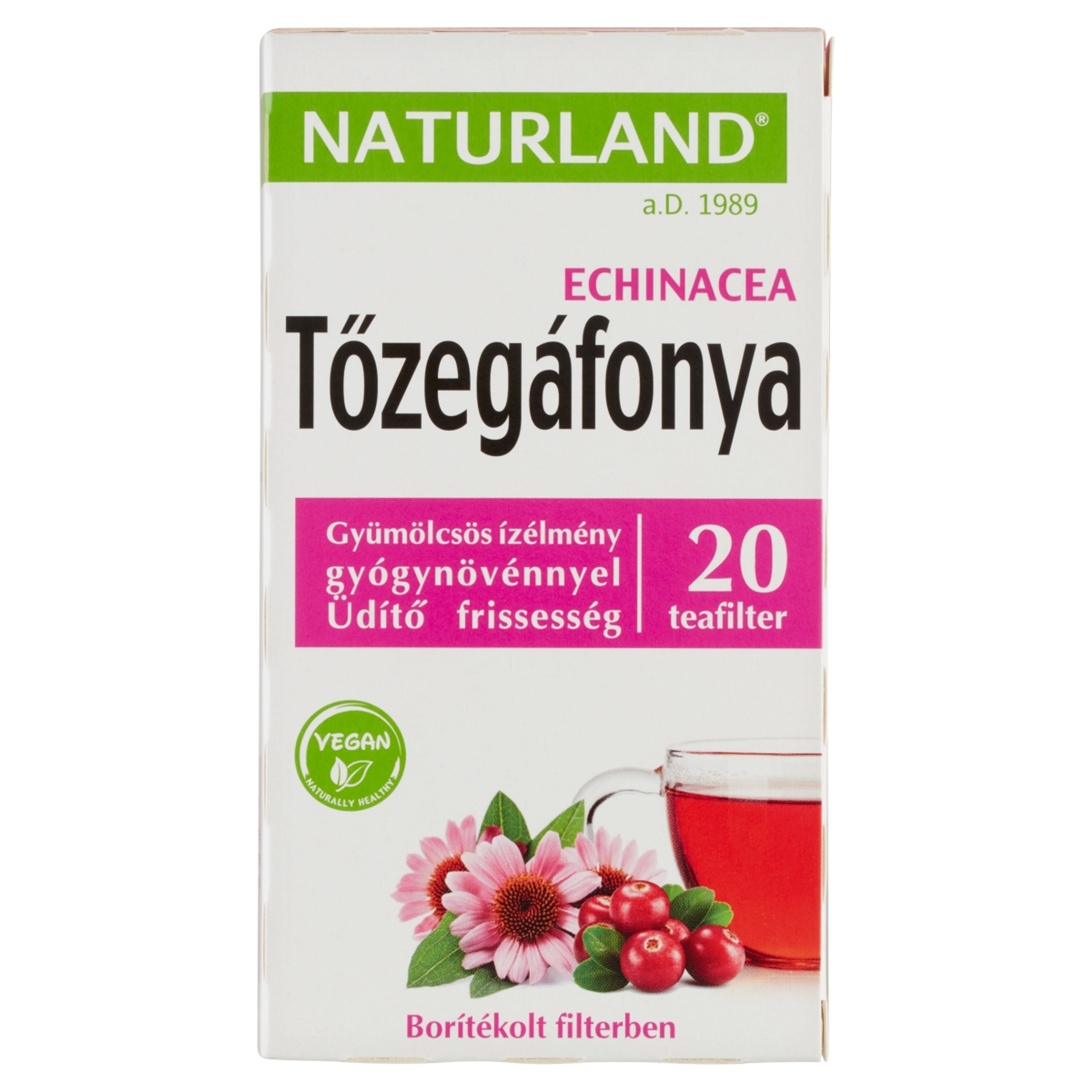 Naturland gyümölcstea tőzegáfonya echinacea - 20 filter - 40 g