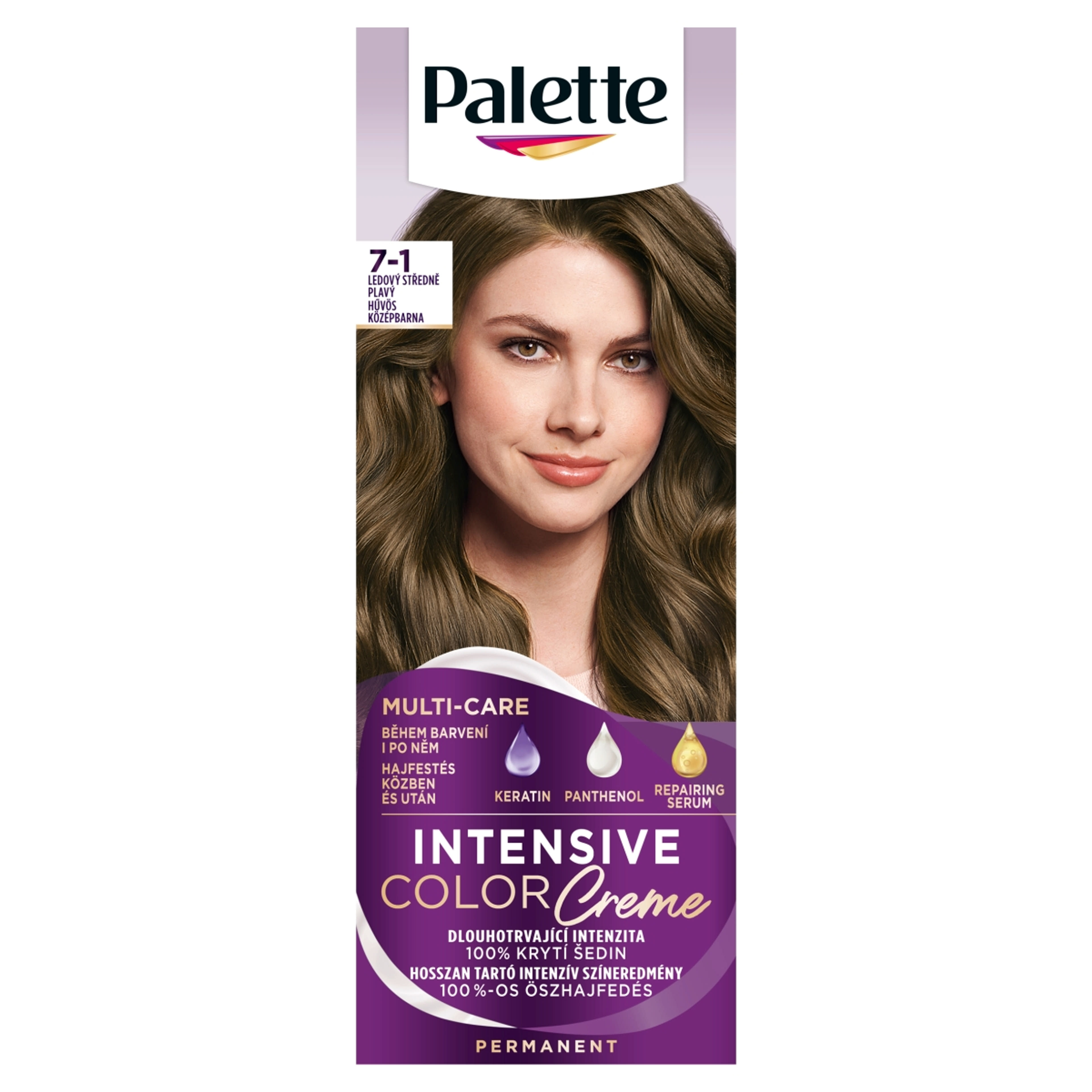 Palette Intensive Color Creme hajfesték 7-1 hamvas középbarna - 1 db