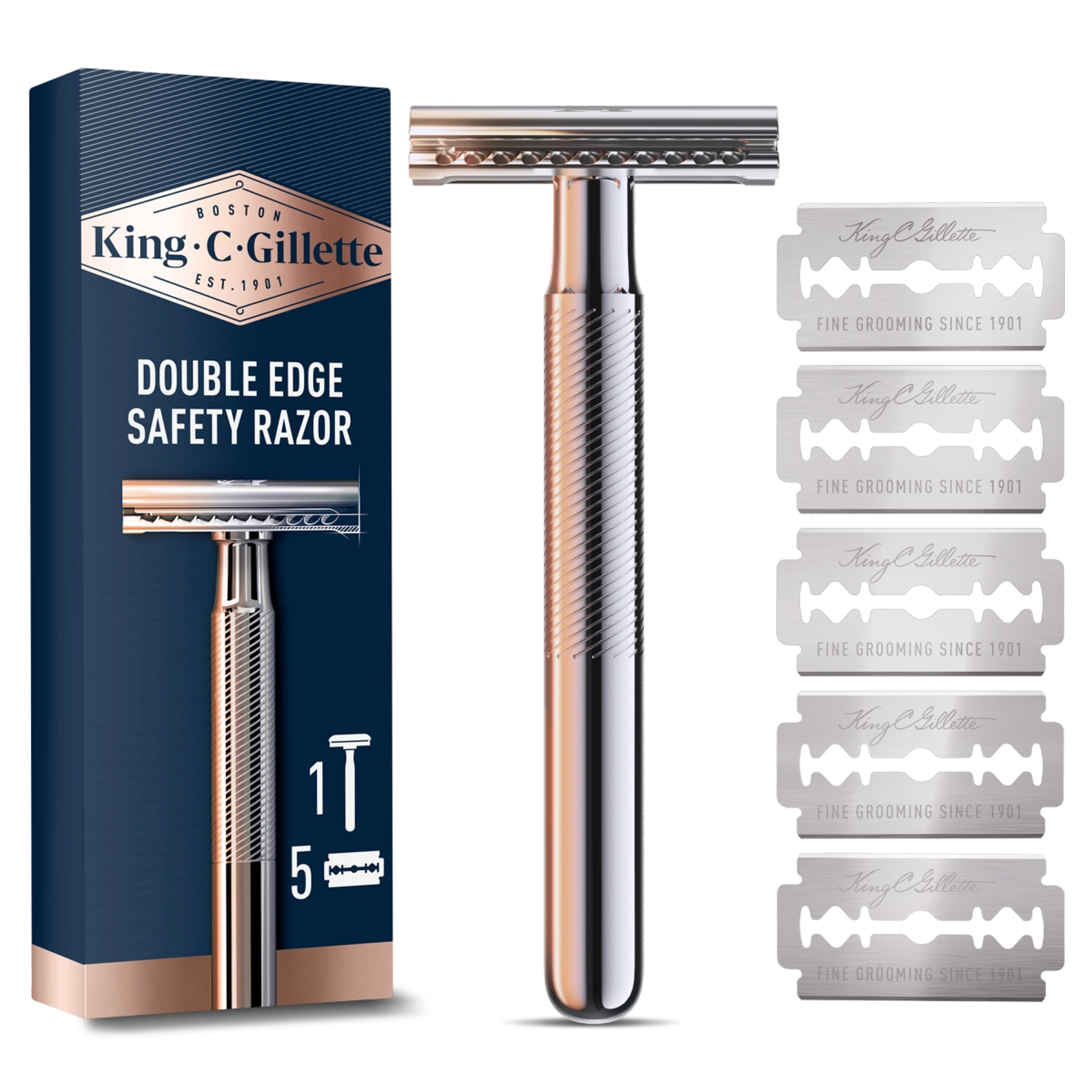 Gillette King C.Double Edge borotvakészülék+5 penge - 1 db-7