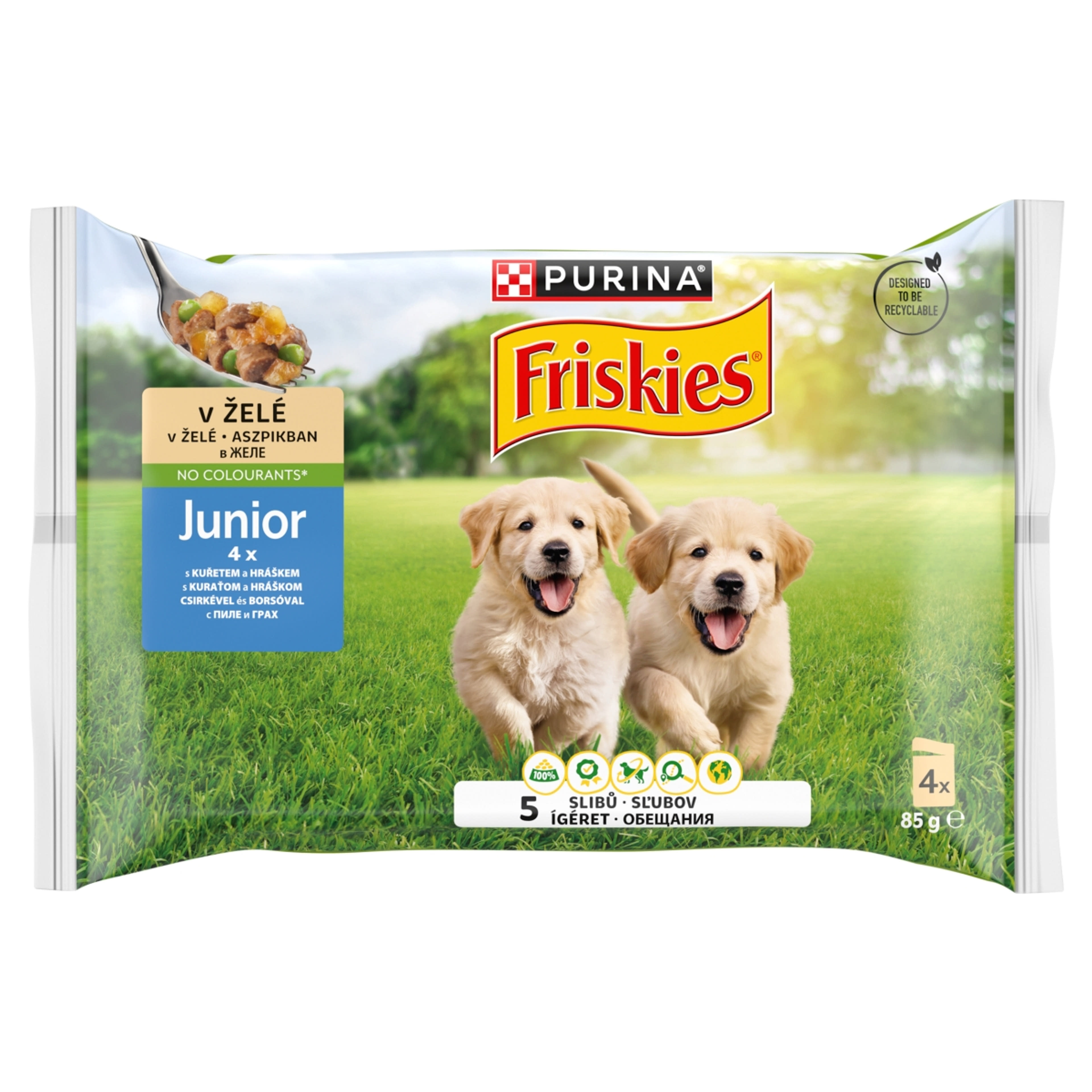 Friskies Junior aszpikos alutasak kutyáknak 4x85g - 340 g