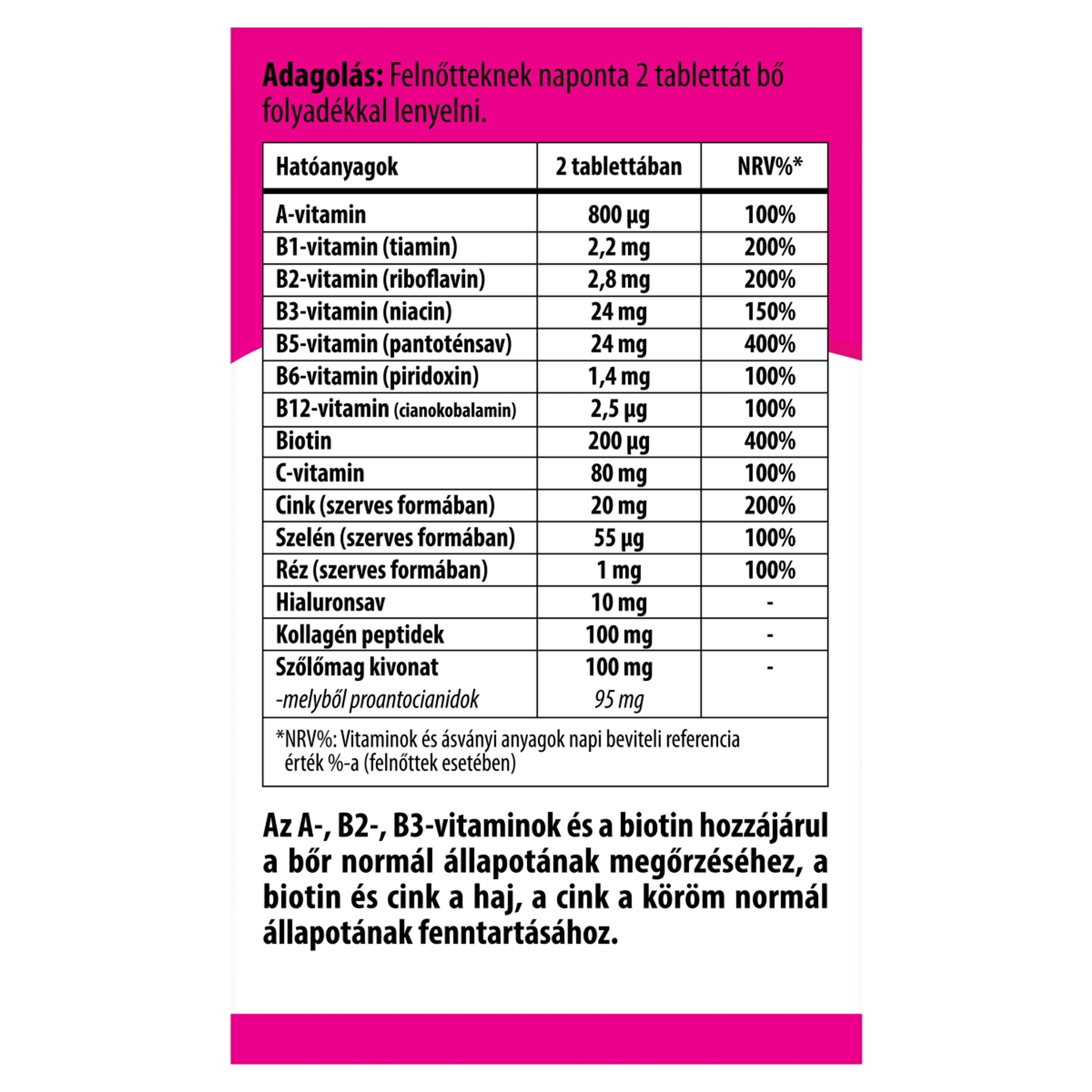 Bioco Szépség Extra étrend-kiegészítő tabletta - 60 db-3