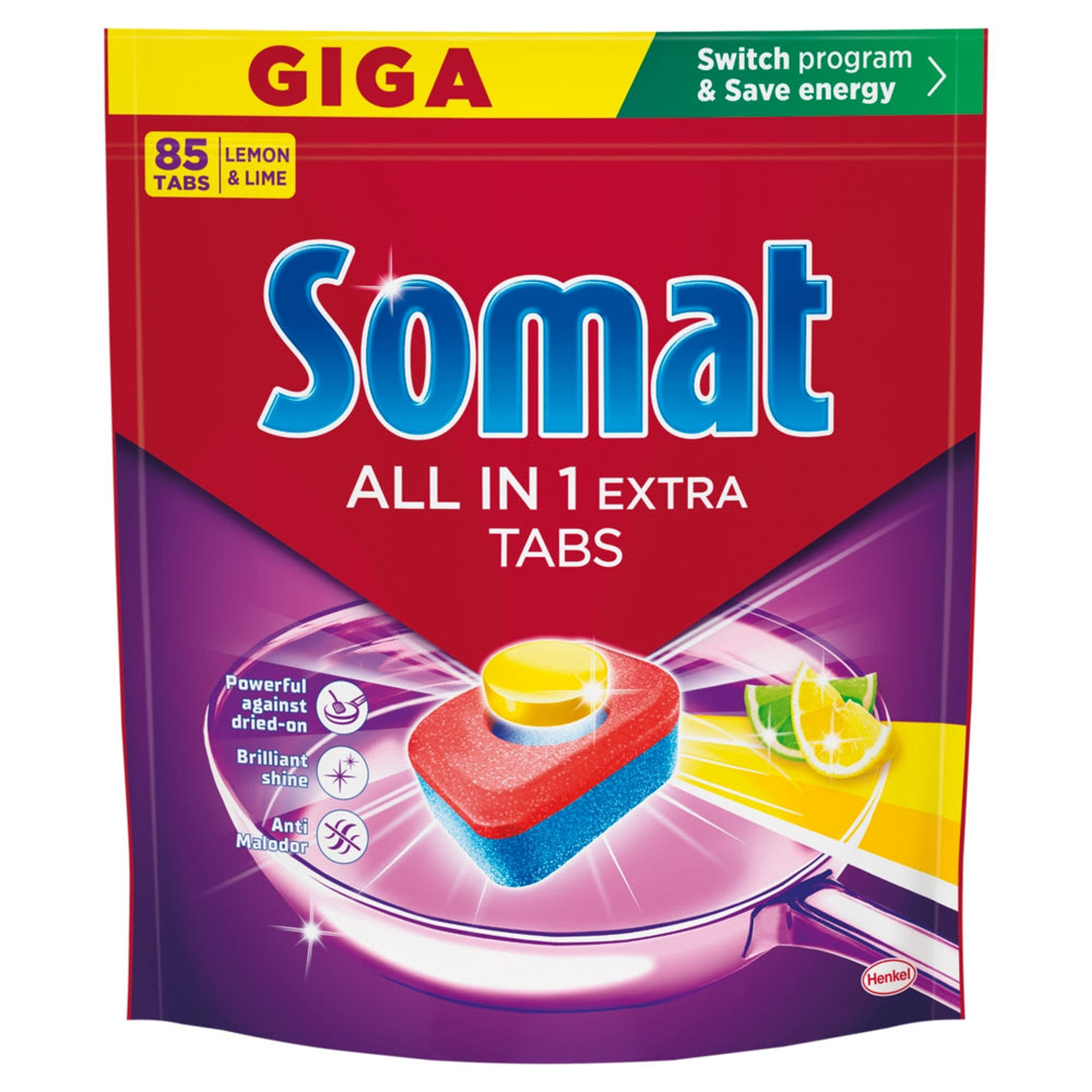 Somat All in 1 Extra Lemon & Lime gépi mosogatótabletta - 85 db