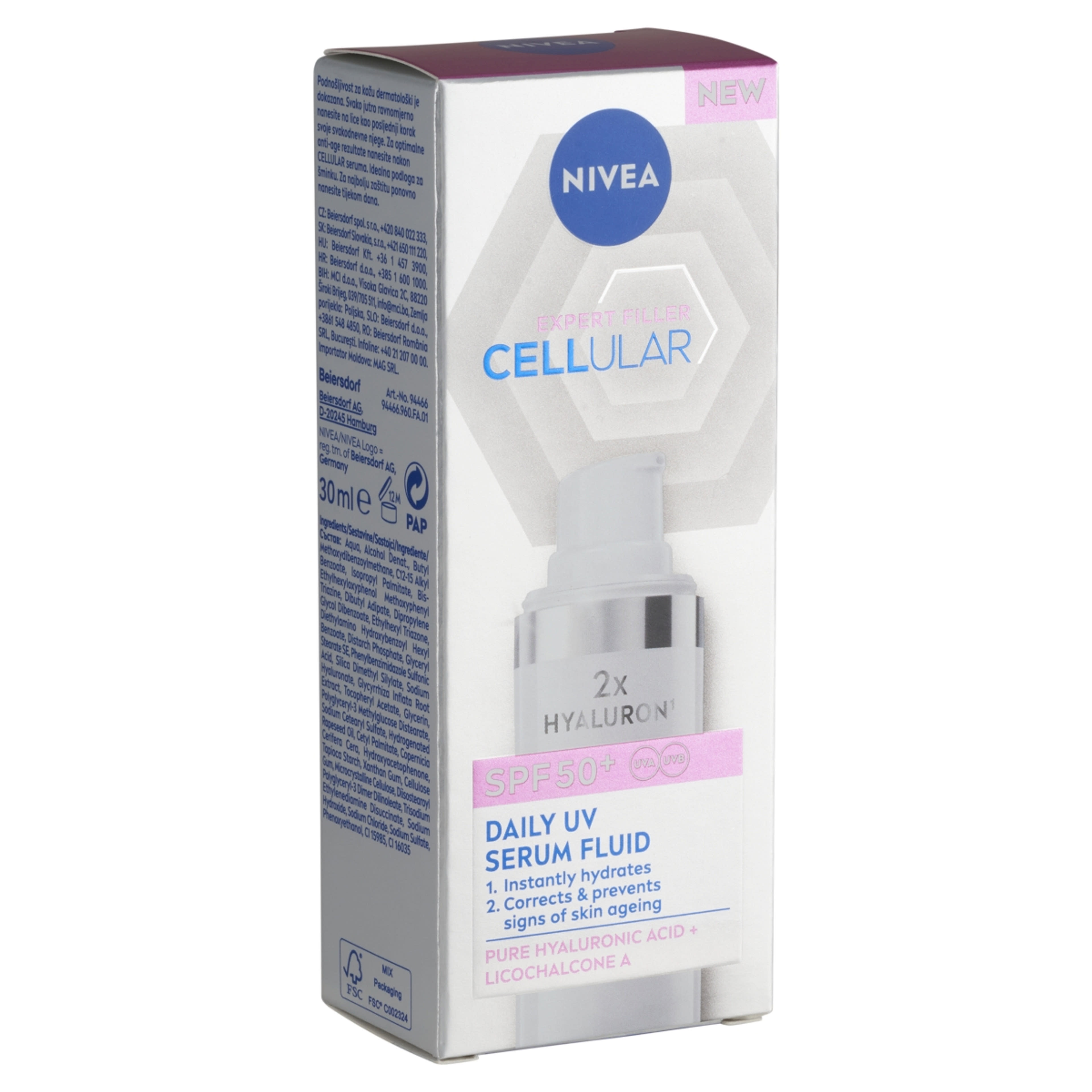 Nivea Cellular Expert Filler nappali arcápoló UV szérum fluid FF50+ - 30 ml-4