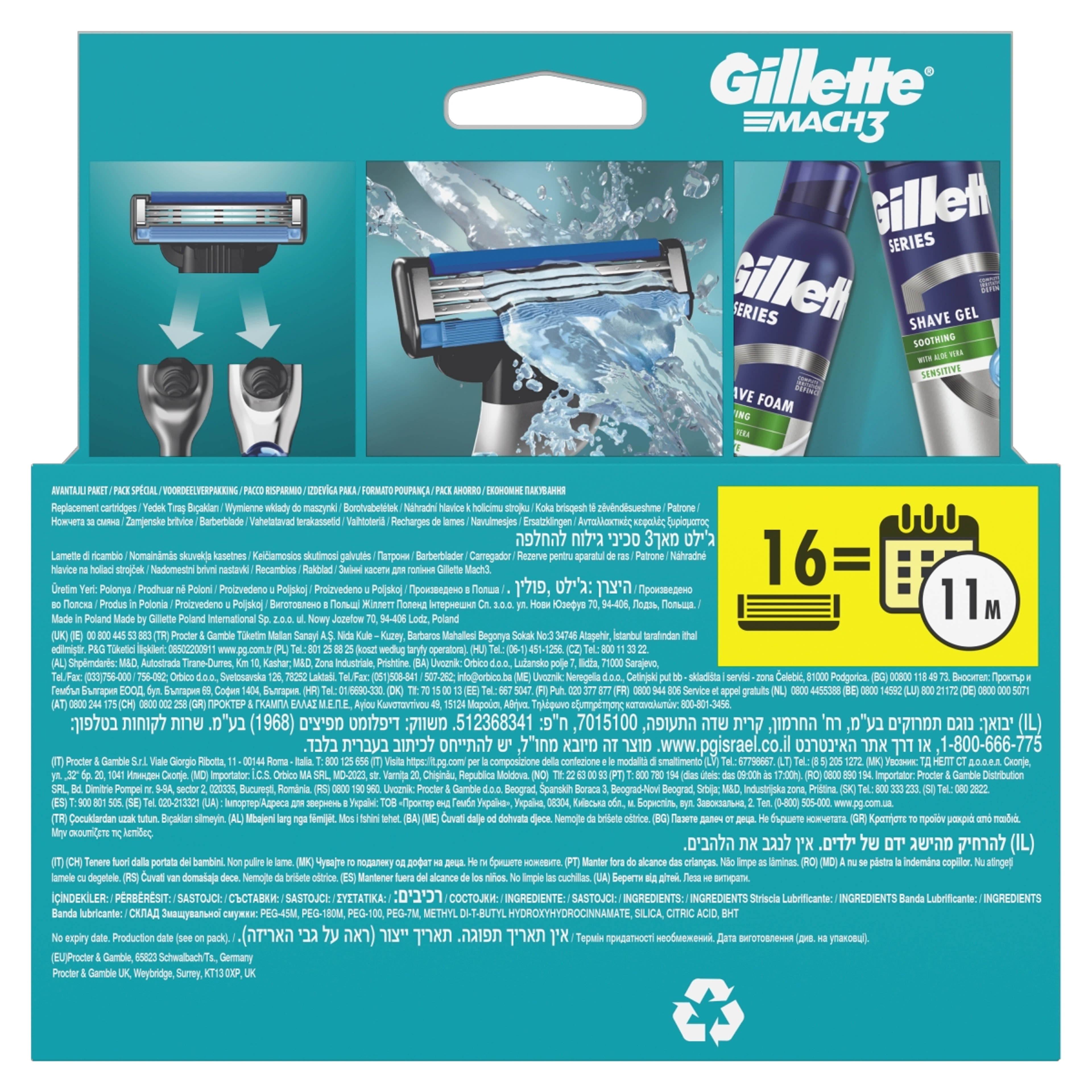 Gillette Mach3 férfi borotvabetét - 16 db-2