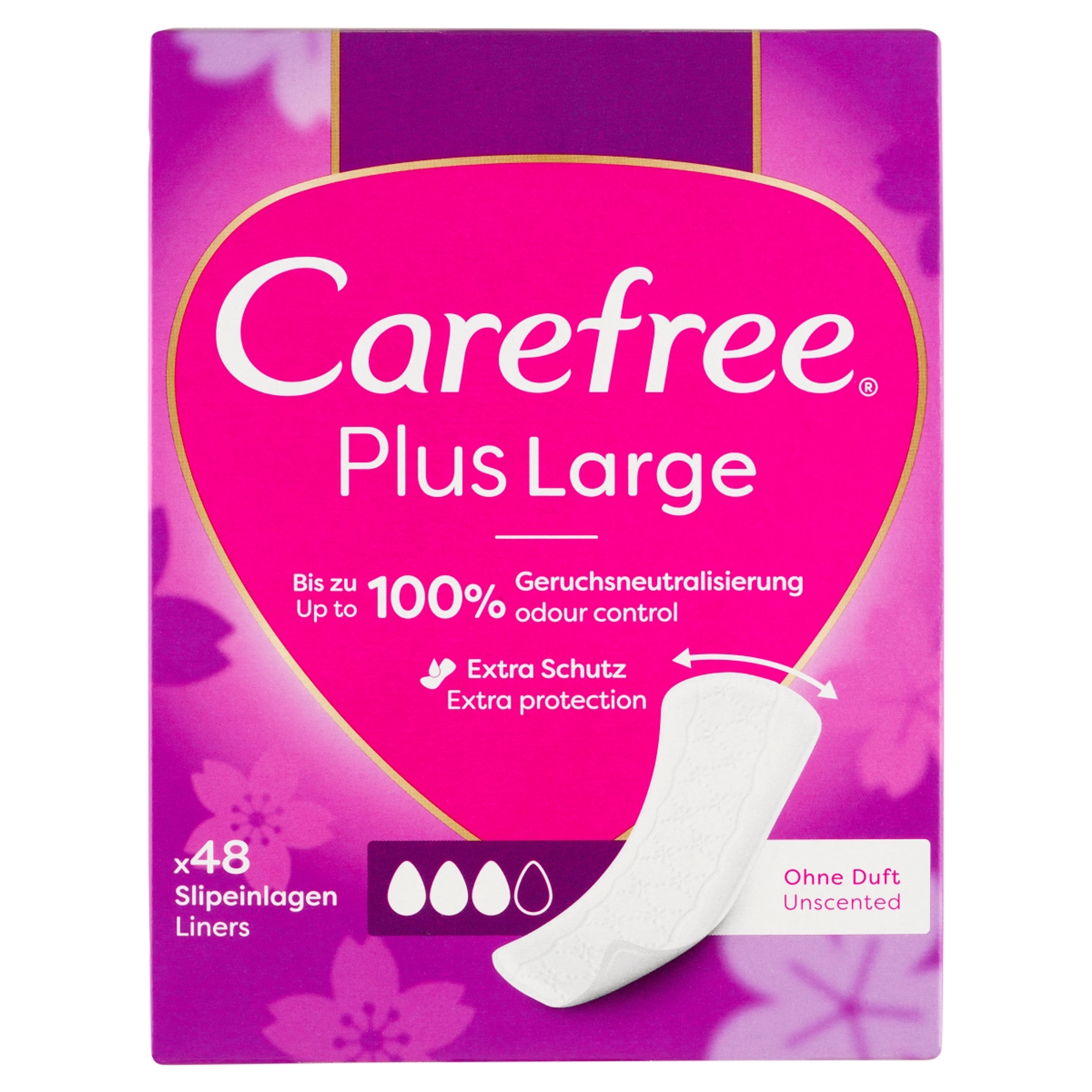 Carefree Plus Large tisztasági betét illatmentes - 48 db