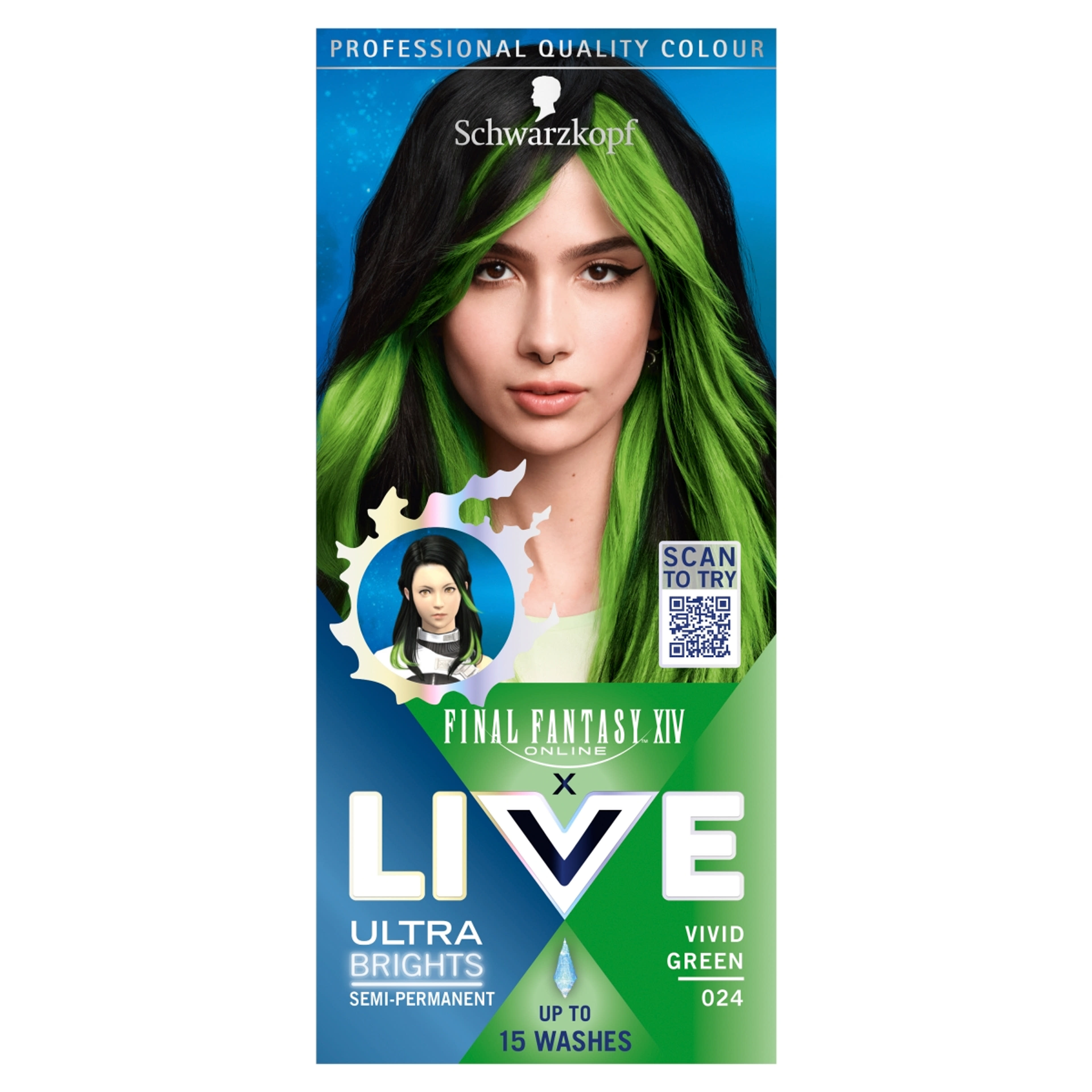 Schwarzkopf Live hajszínező /024 élénk zöld - 1 db-1