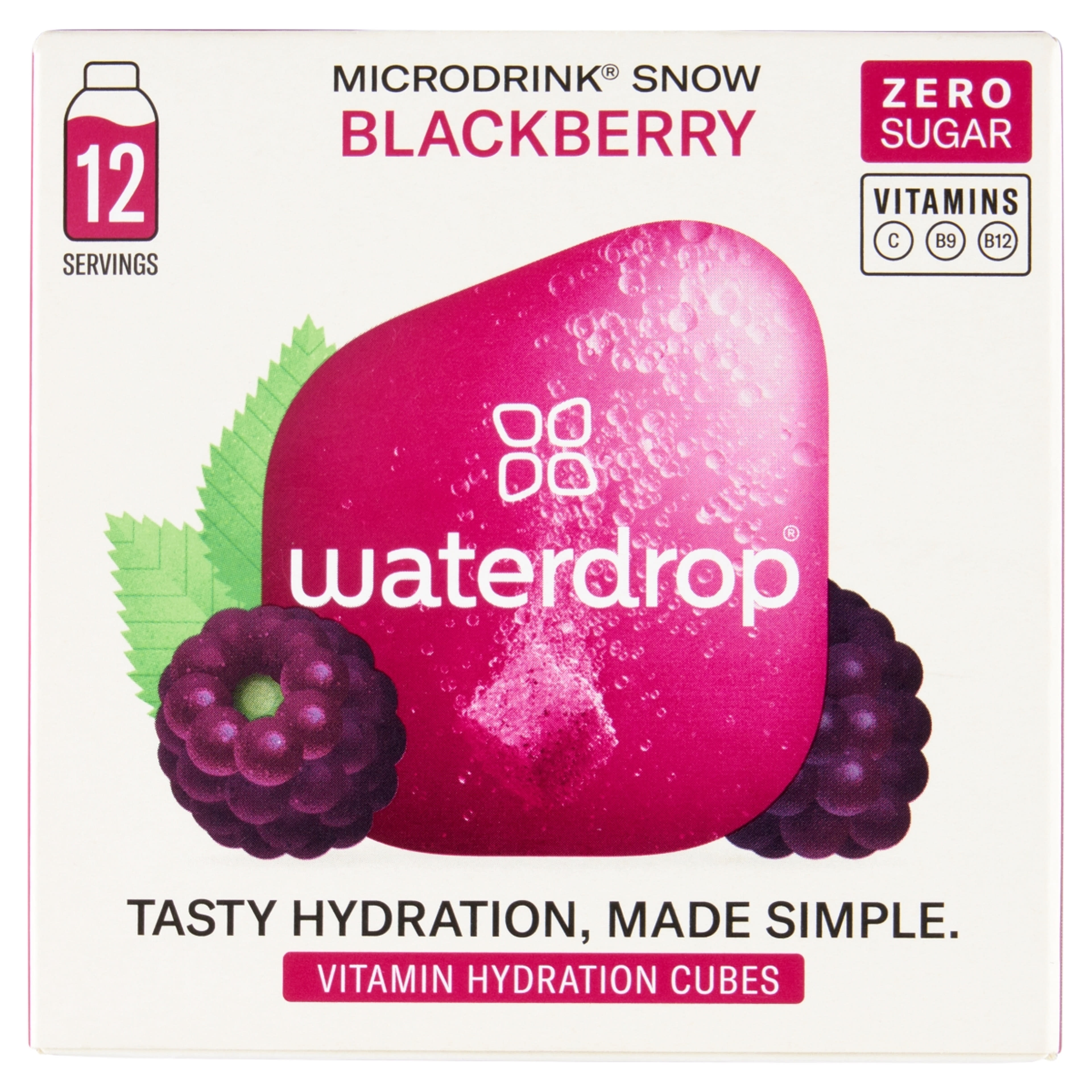 Waterdrop áfonya-szeder-alma ízű pezsgőkocka ital készítéséhez 12 x 2,0 g - 24 g-1