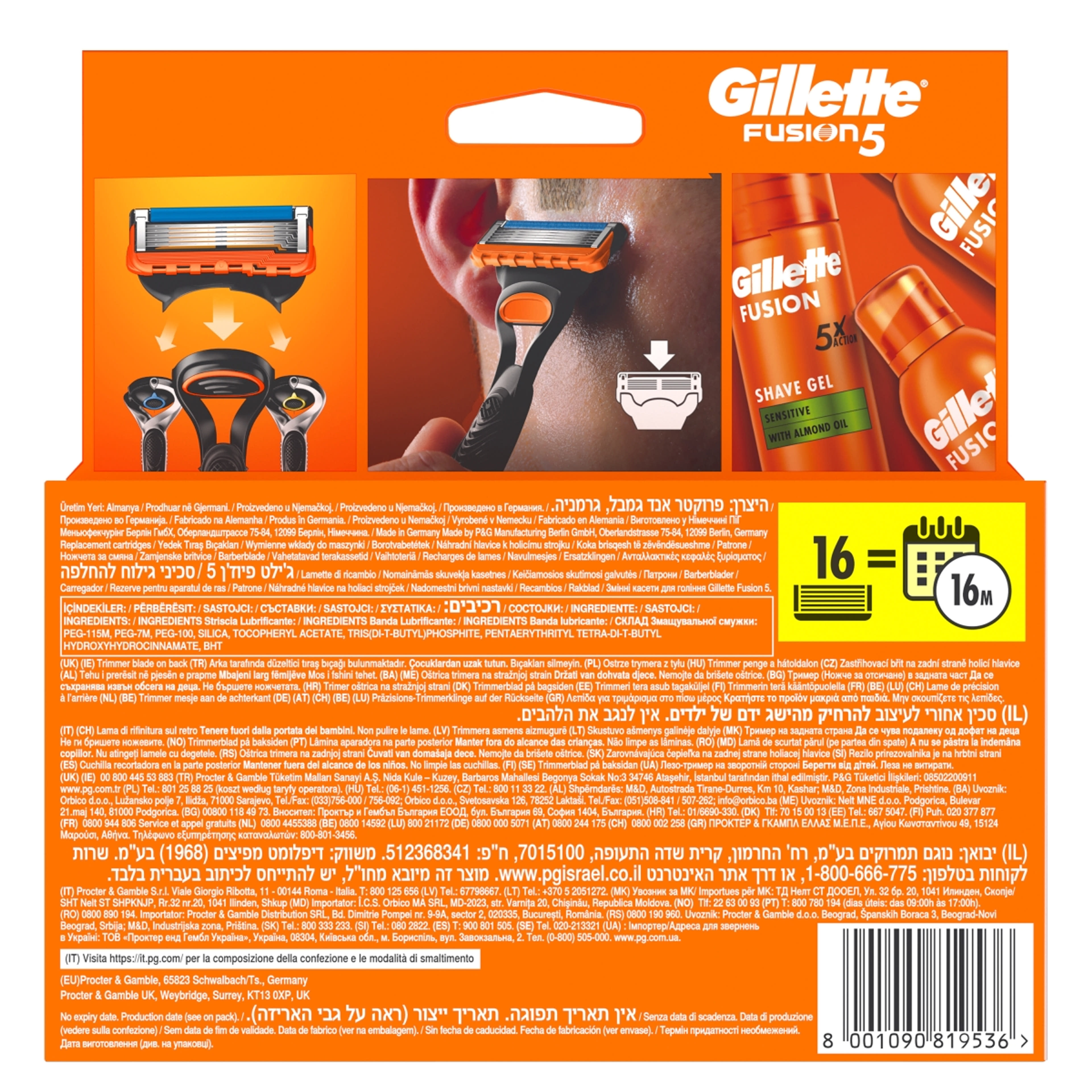 Gillette Fusion5 borortva betét 5 pengés - 16 db-2