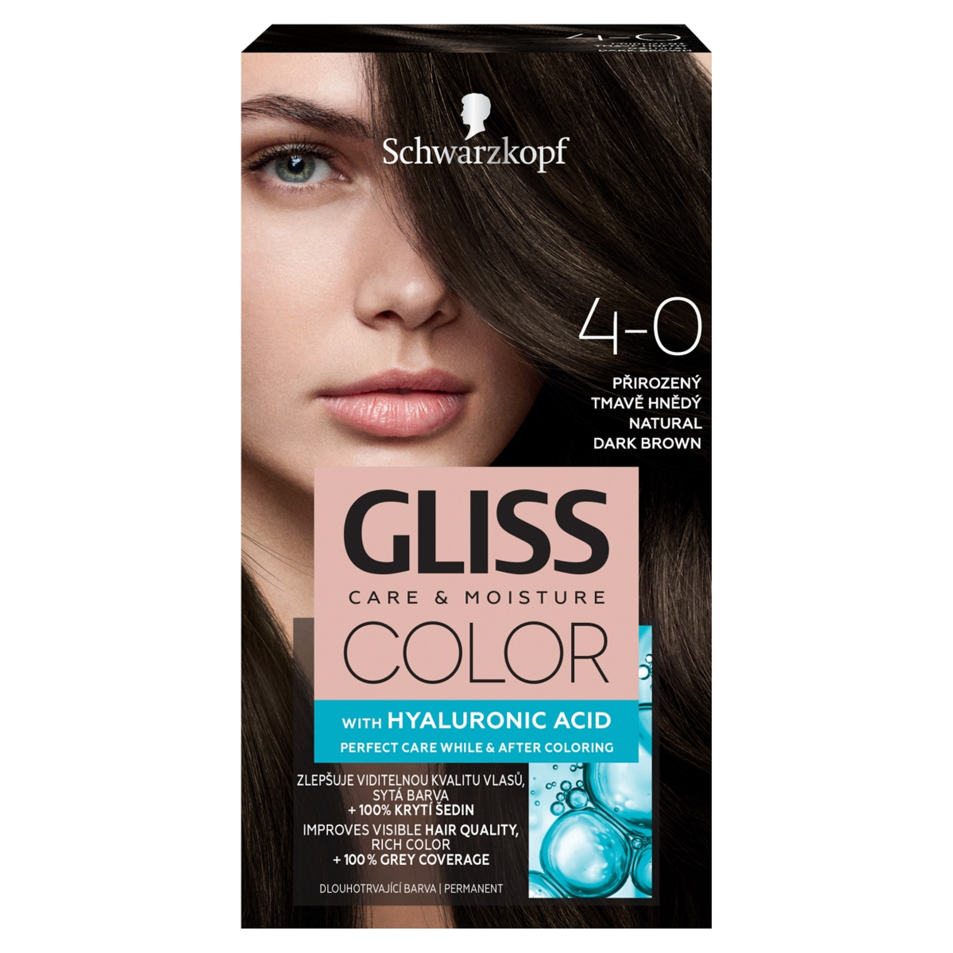 Gliss Color tartós hajfesték 4-0 Természetes sötétbarna - 1 db-1