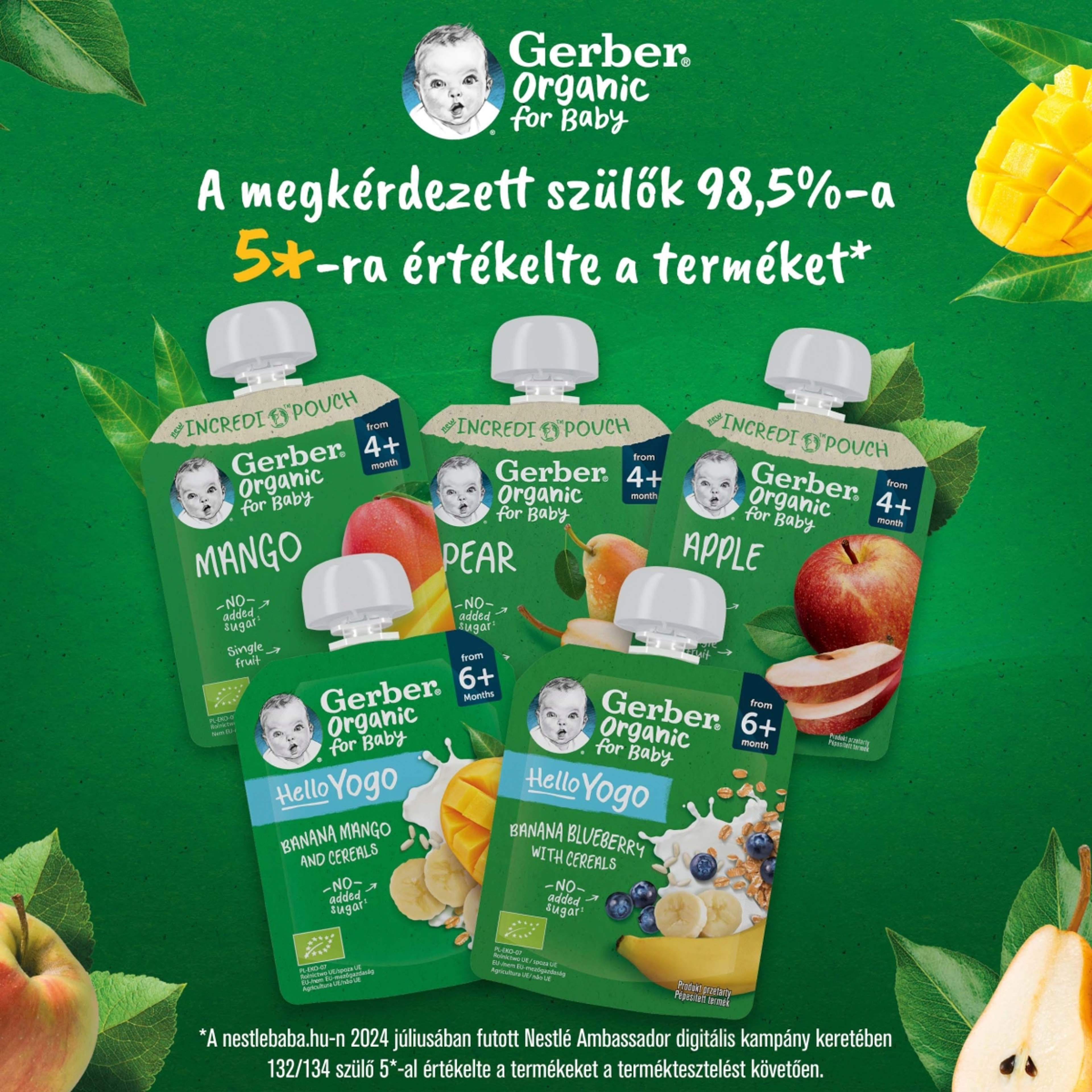 Gerber bio alma gyümölcspüré 4 hónapos kortól - 80 g-7