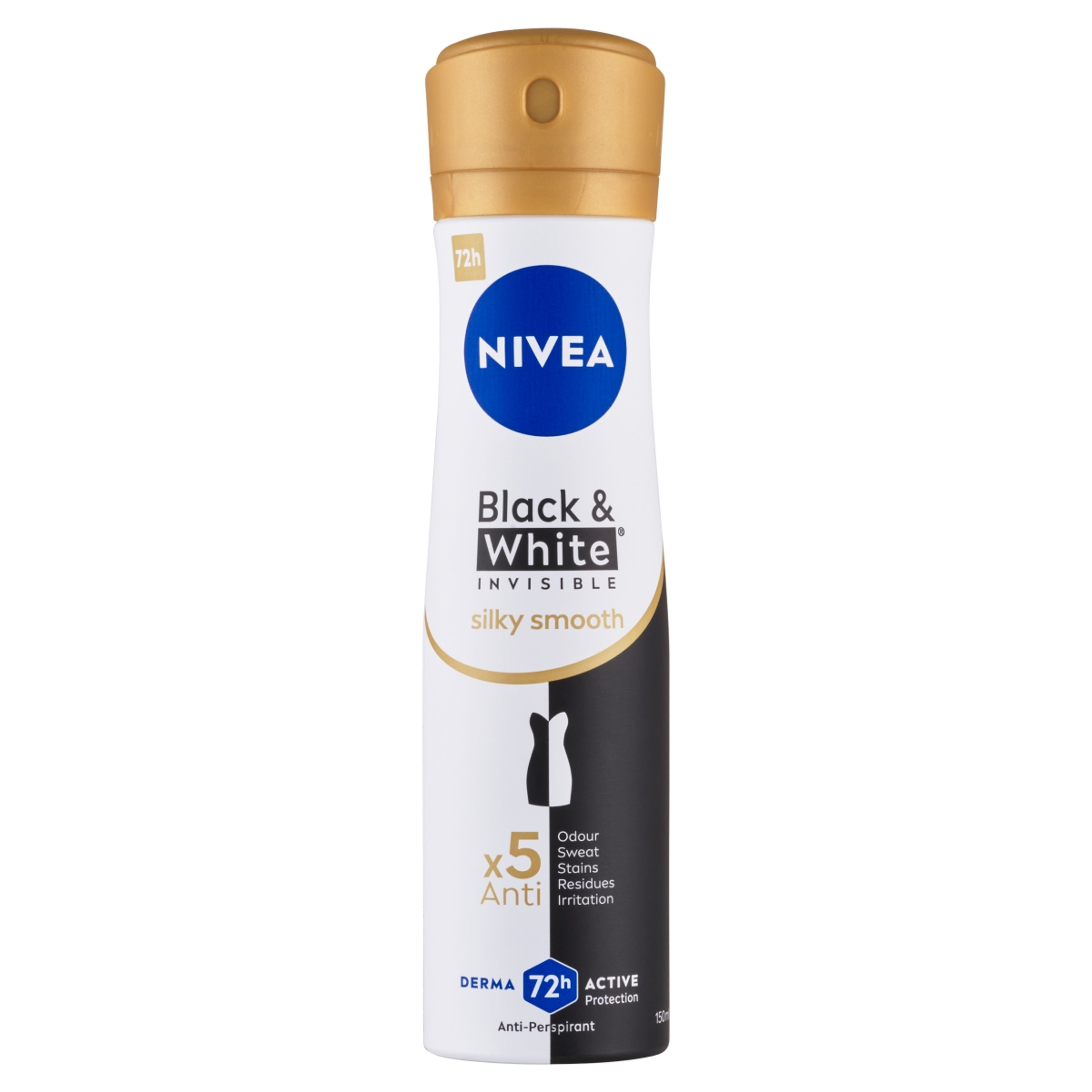 Nivea deo invisible for black, white silky smoo női - 150 ml-1