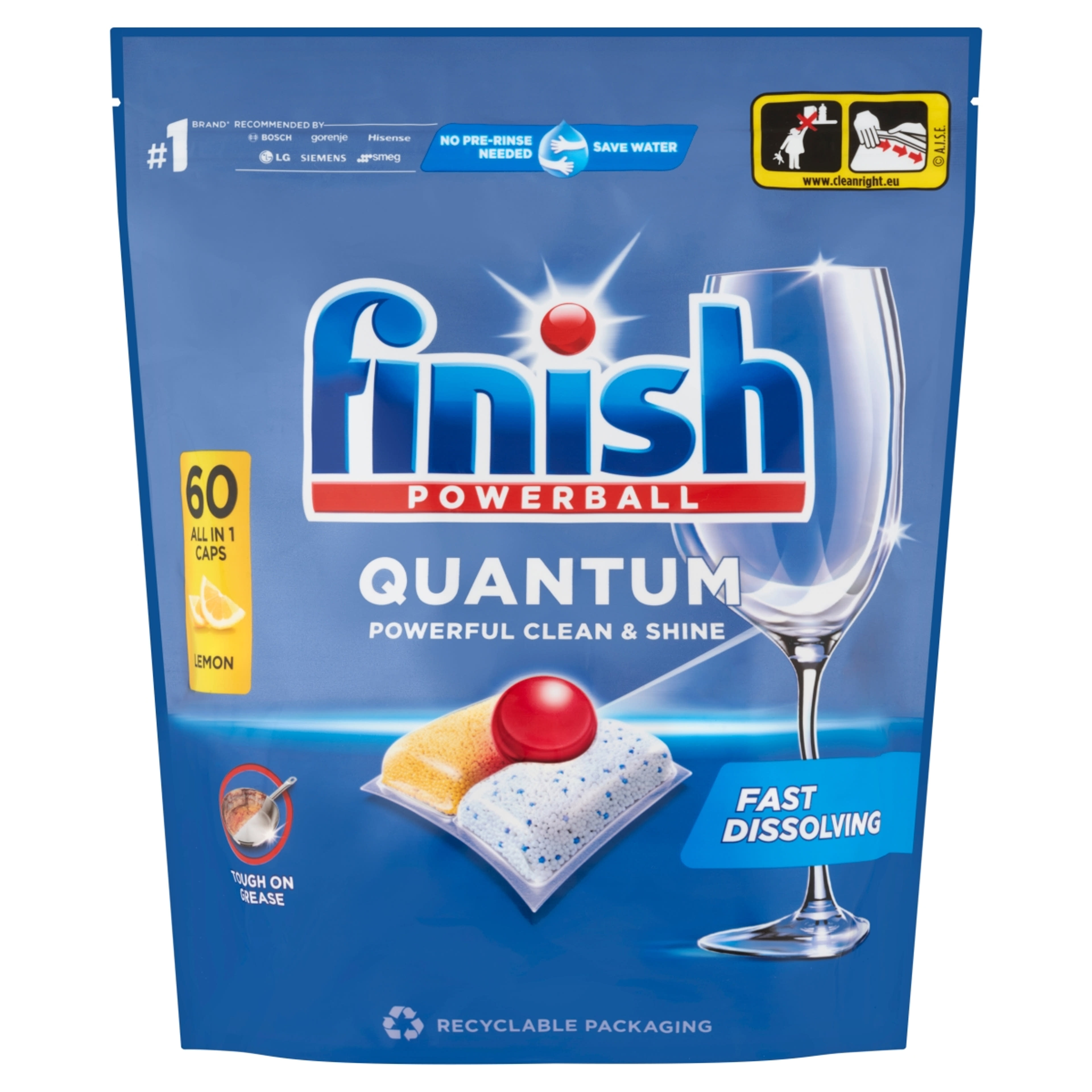 Finish Powerball XXXL Quantum All in 1 Lemon mosogatógép kapszula - 60 db