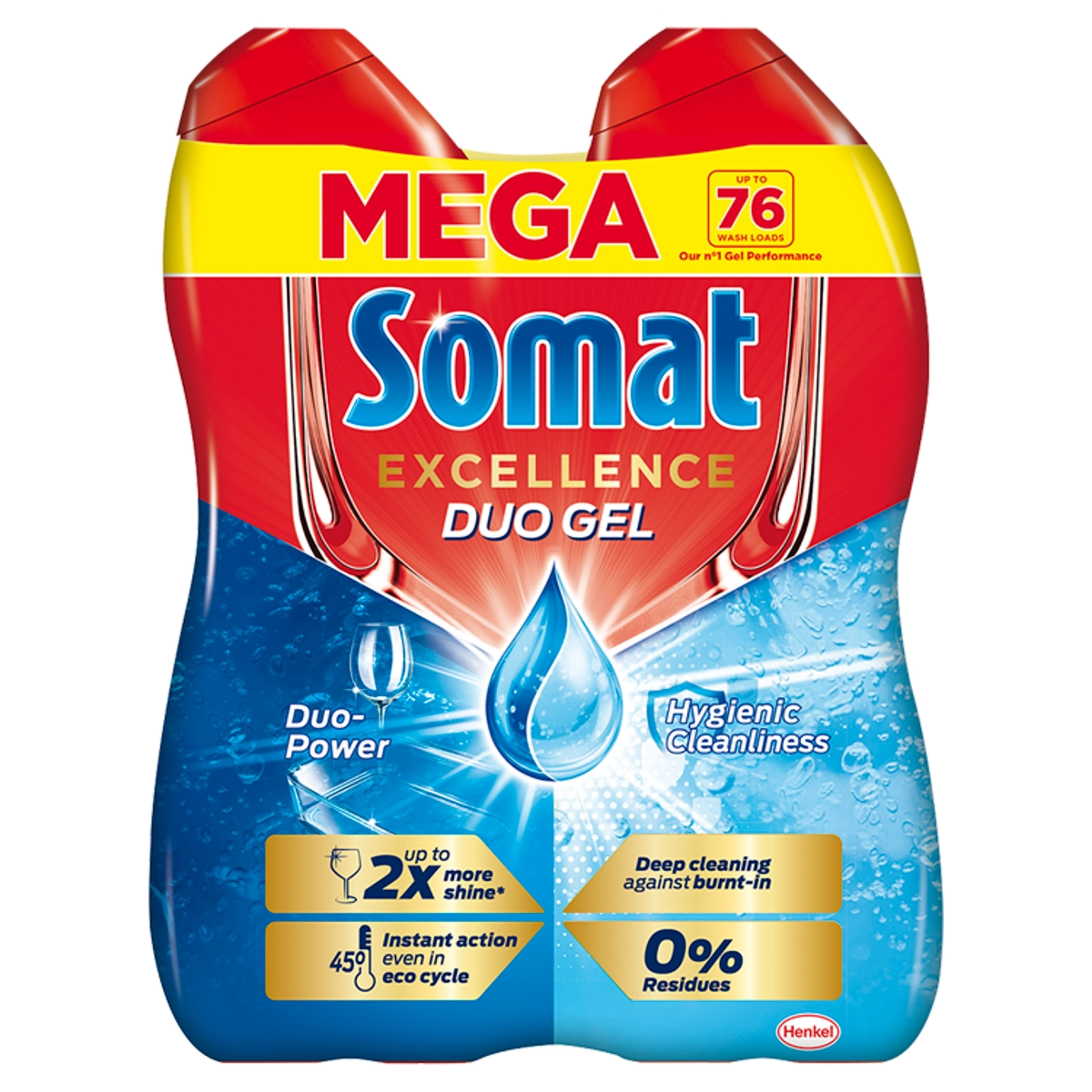 Somat Excellence Hygiene mosogatógép gél, 76 mosogatás (2 x 684 ml) - 2 db-1