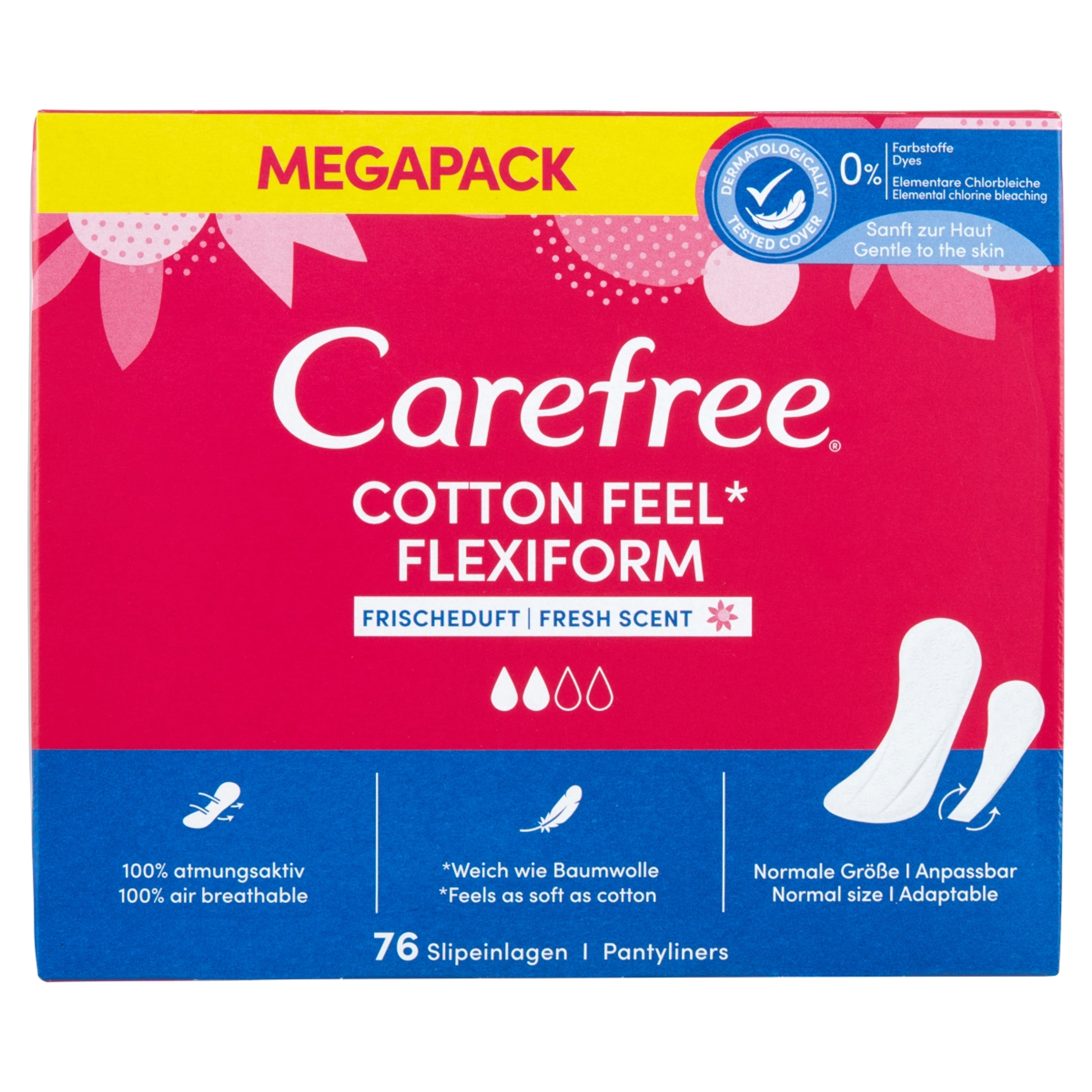 Carefree Cotton Flexiform tisztasági betét friss illattal - 76 db