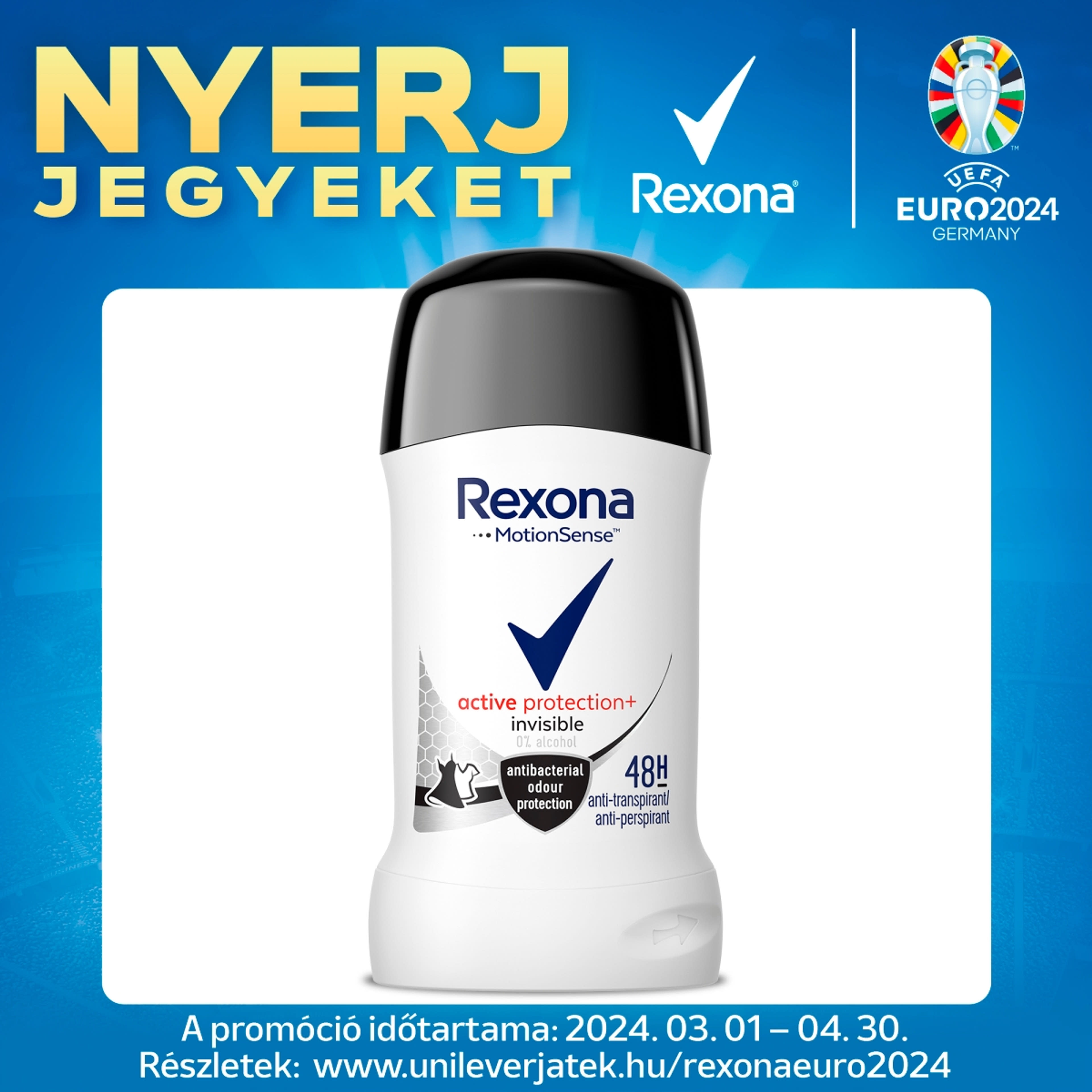 Rexona Women Invisible + Active Protection izzadásgátló stift - 40 ml