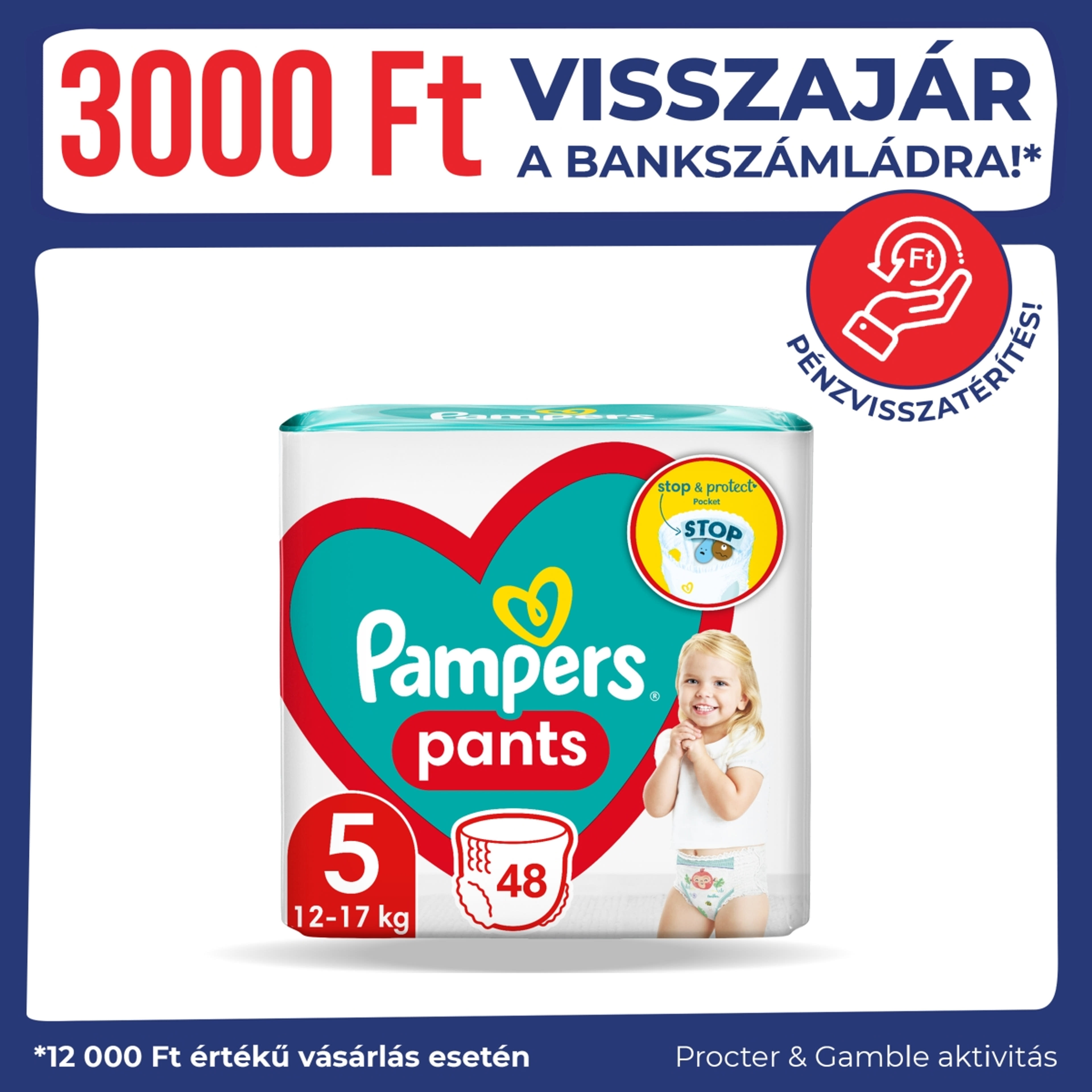 Pampers Pants Jumbo Pack Pelenka 5-ös 12-17kg - 48 db