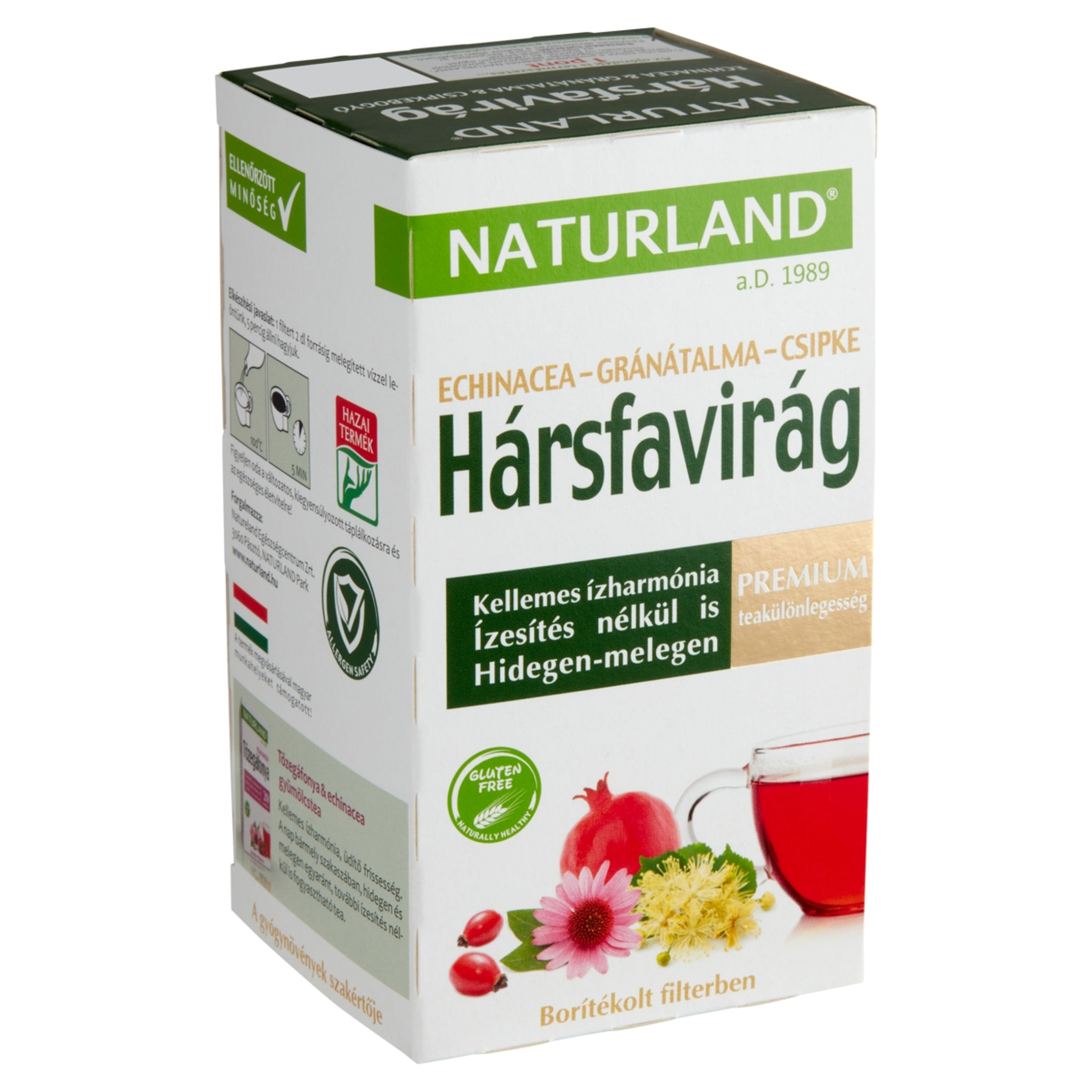 Naturland Premium hársfa-gránátalma-csipkebogyó teakeverék - 24 g-2