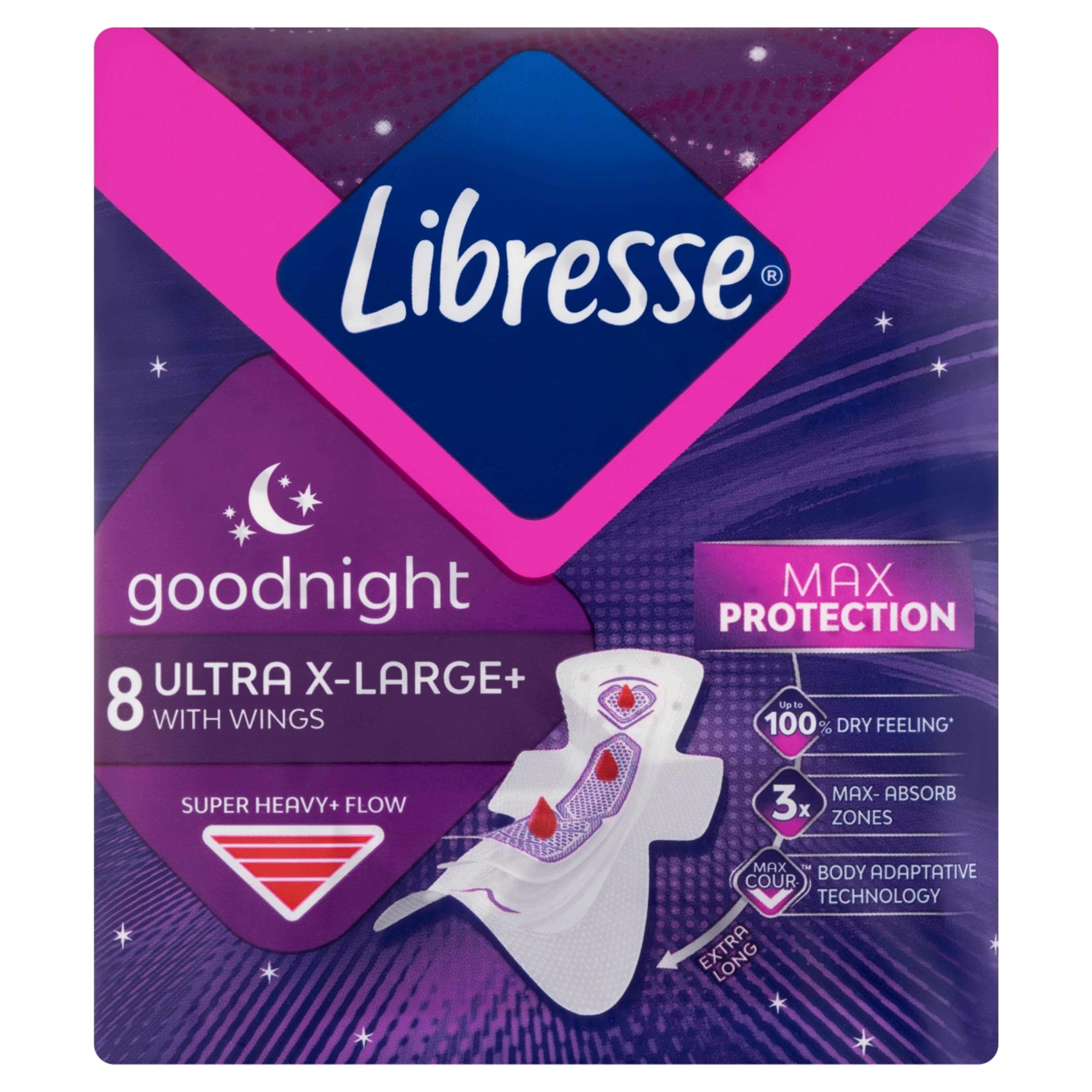 Libresse Ultra Night Extra Wing egészségügyi betét - 8 db-1