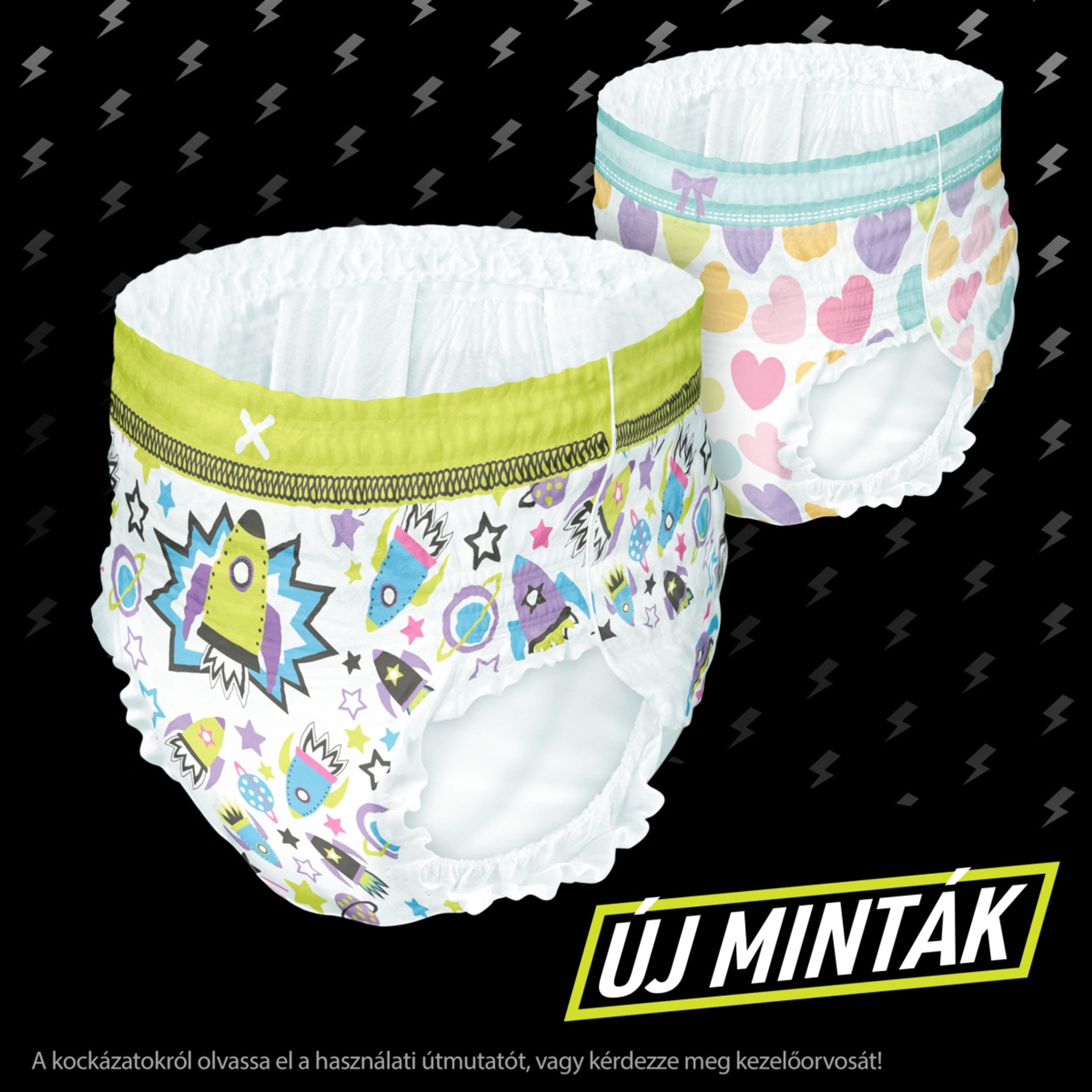 Ninjamas Pyjama Pants bugyipelenka 4-7 év 17-30 kg /szívecskés- 10 db-6