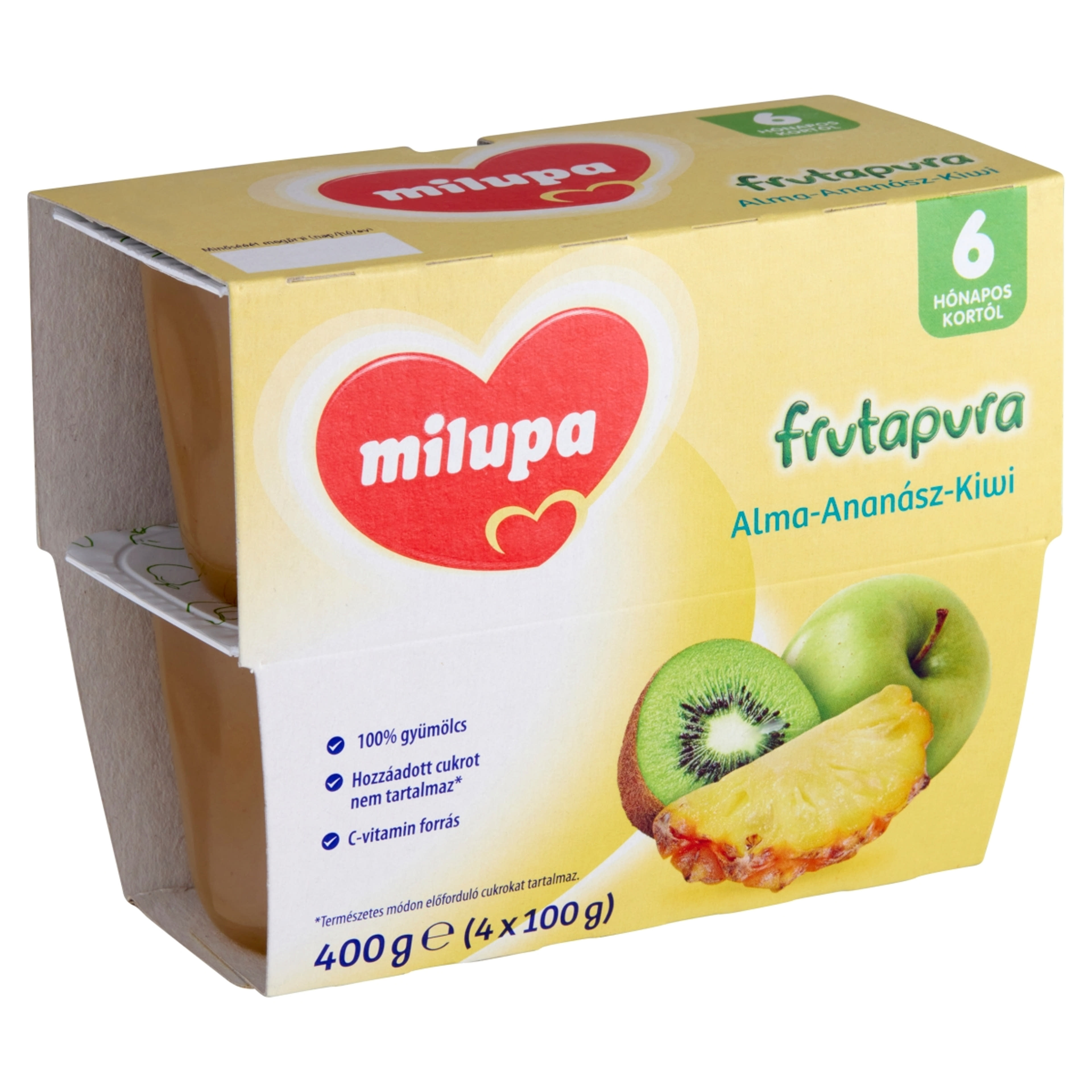 Milupa frutapura alma-ananász-kiwi 6 hónapos kortól 4*100g - 400 g-2