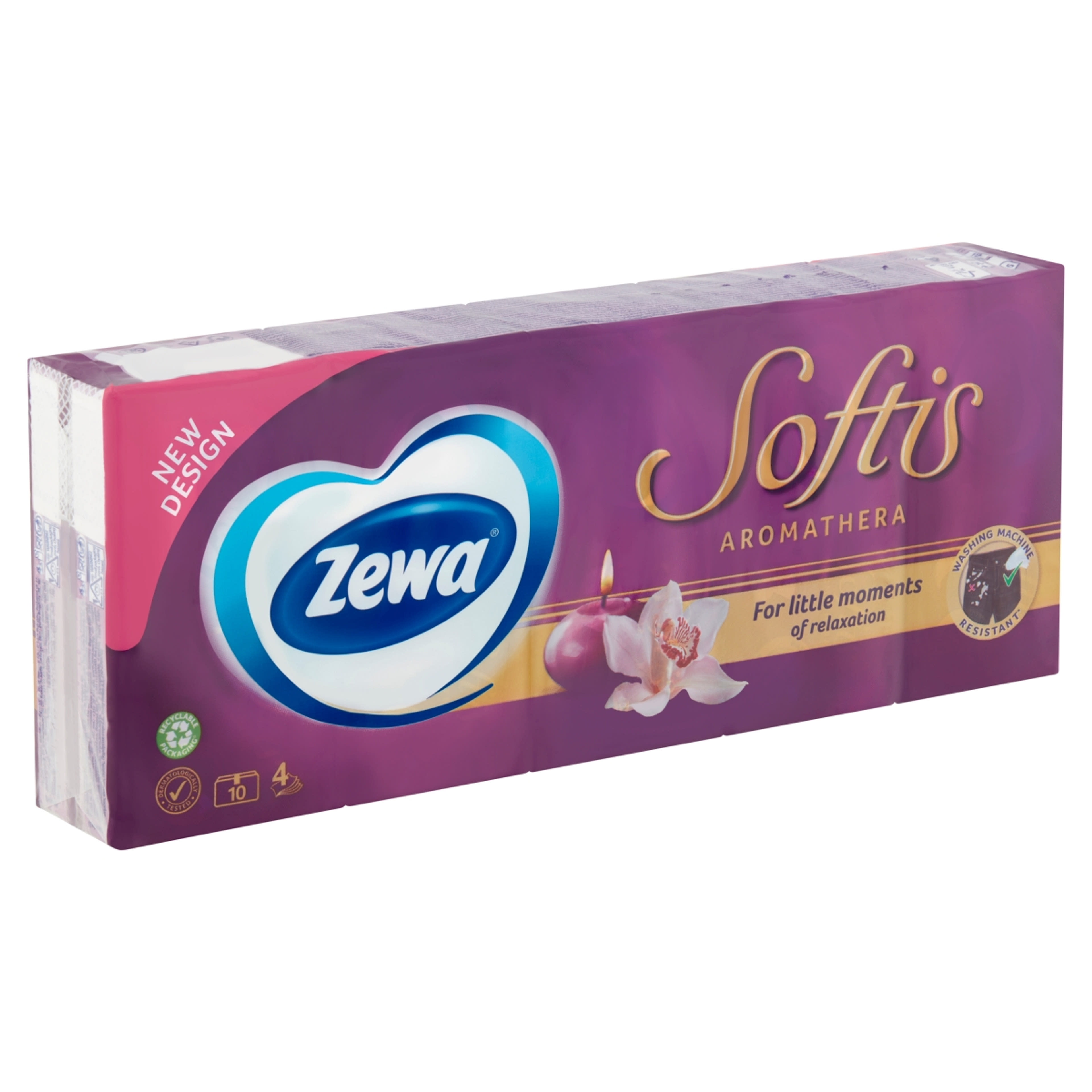 Zewa softis papírzsebkendő aromatherapy 4 rétegű 10x9 - 90 db-2