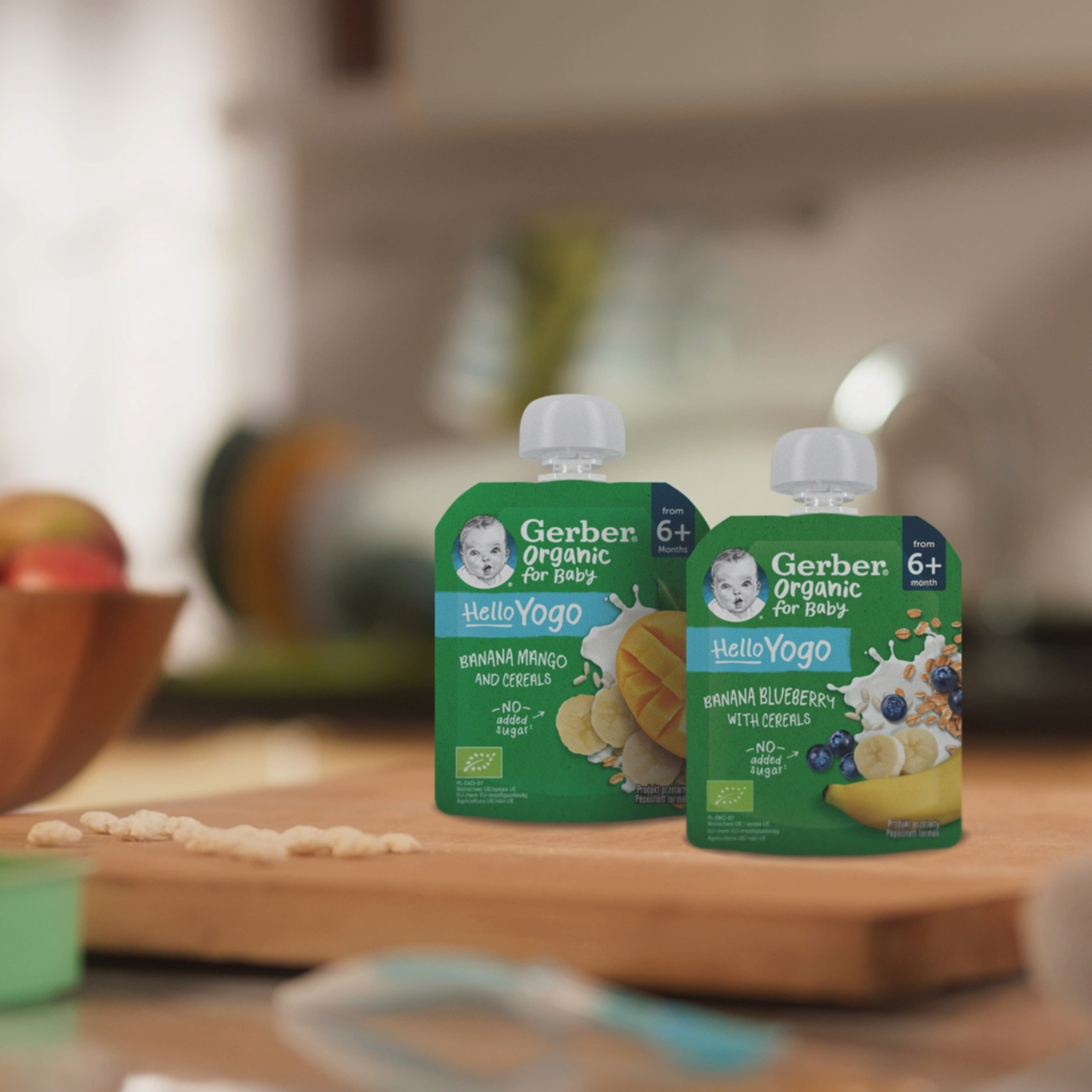 Gerber Organic for Baby Hello Yogo bio banán-mangó gyümölcspüré gabonával 6 hónapos kortól - 80 g-10