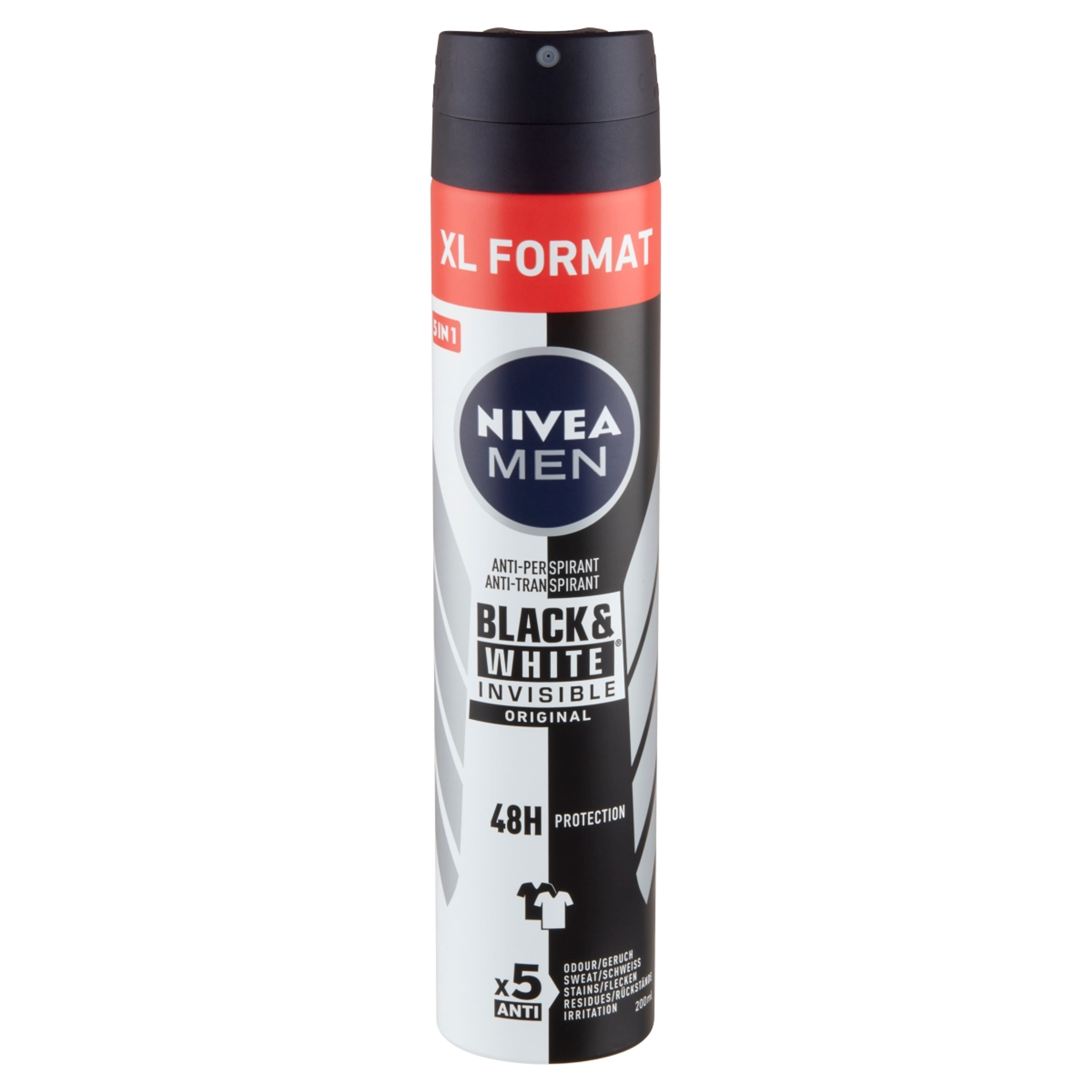 Nivea Men Black & White Invisible Original izzadásgátló dezodor - 200 ml-2