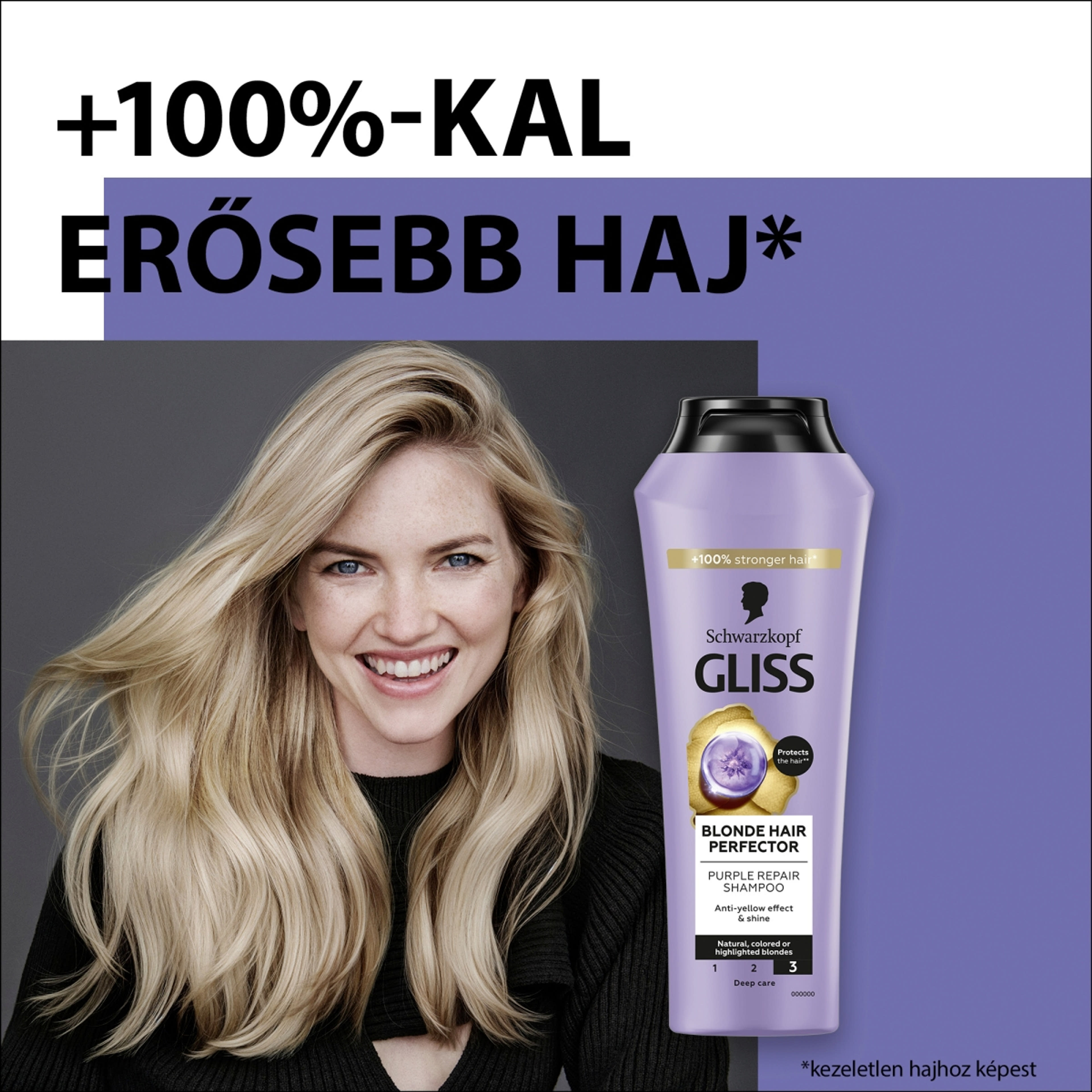 Gliss hajregeneráló hamvasító sampon Blonde Perfector - 1 db-2