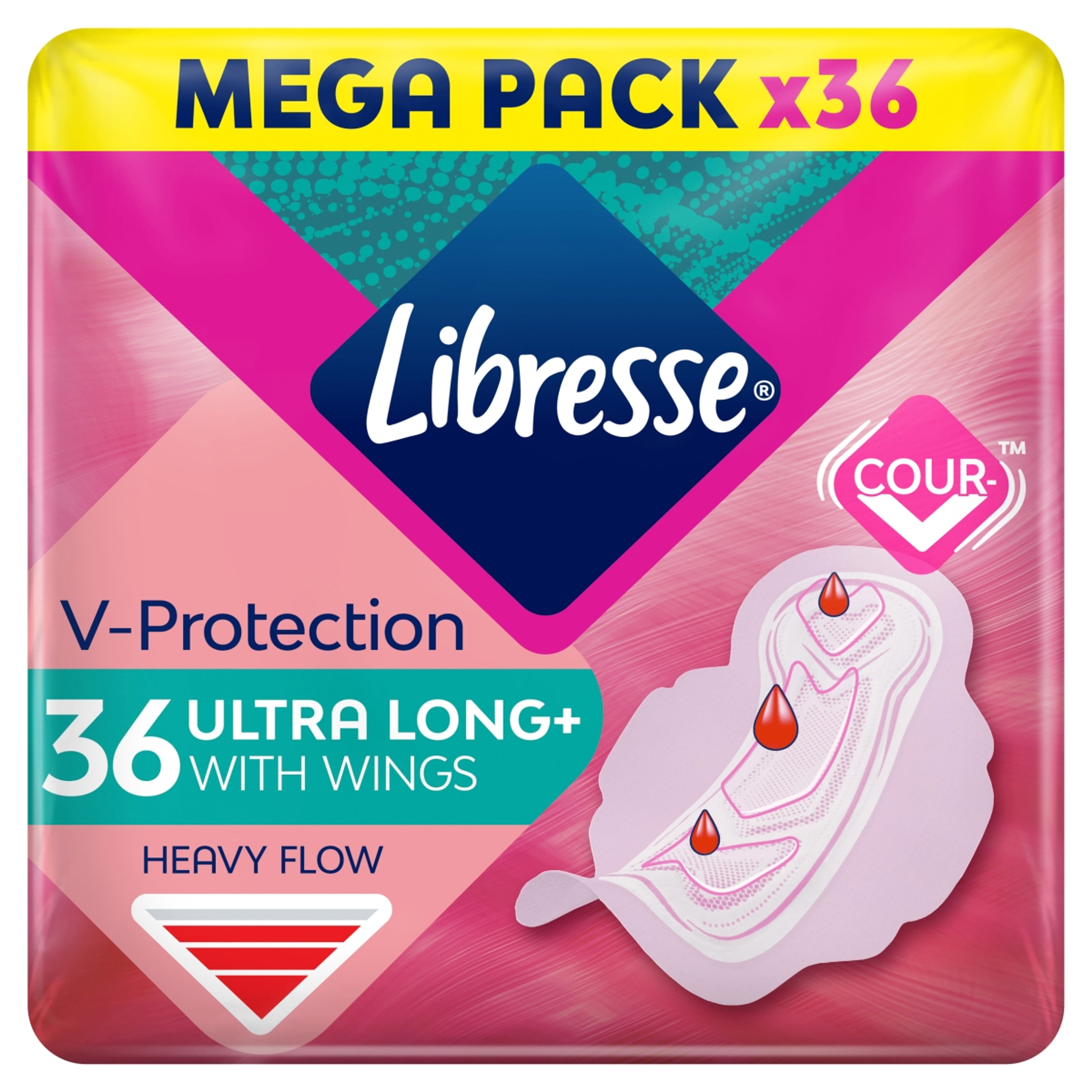 Libresse Ultra Long+ V-Protection egészségügyi betét - 36 db-5