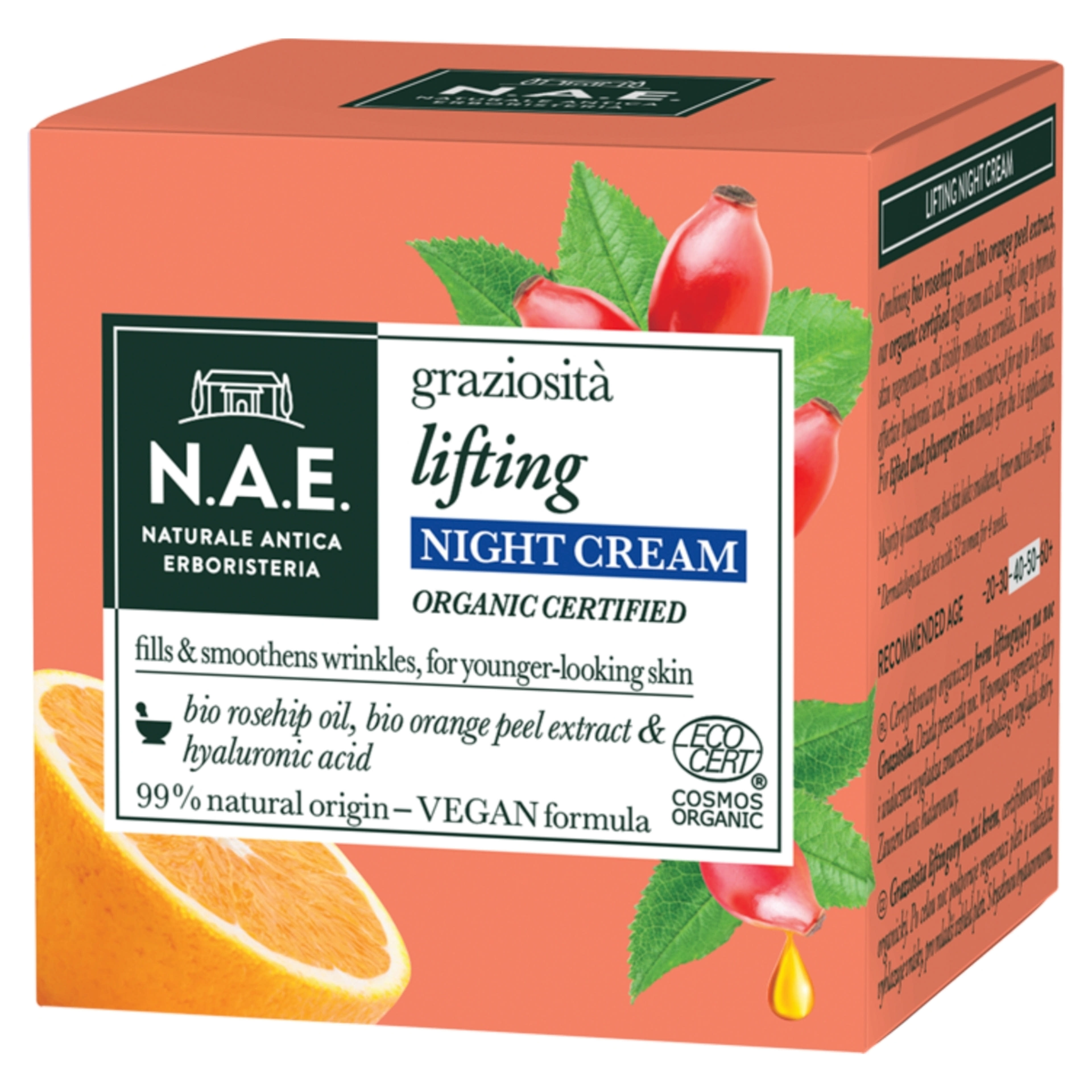 N.A.E bio ráncfeltöltő éjszakai arckrém graziosita - 50 ml