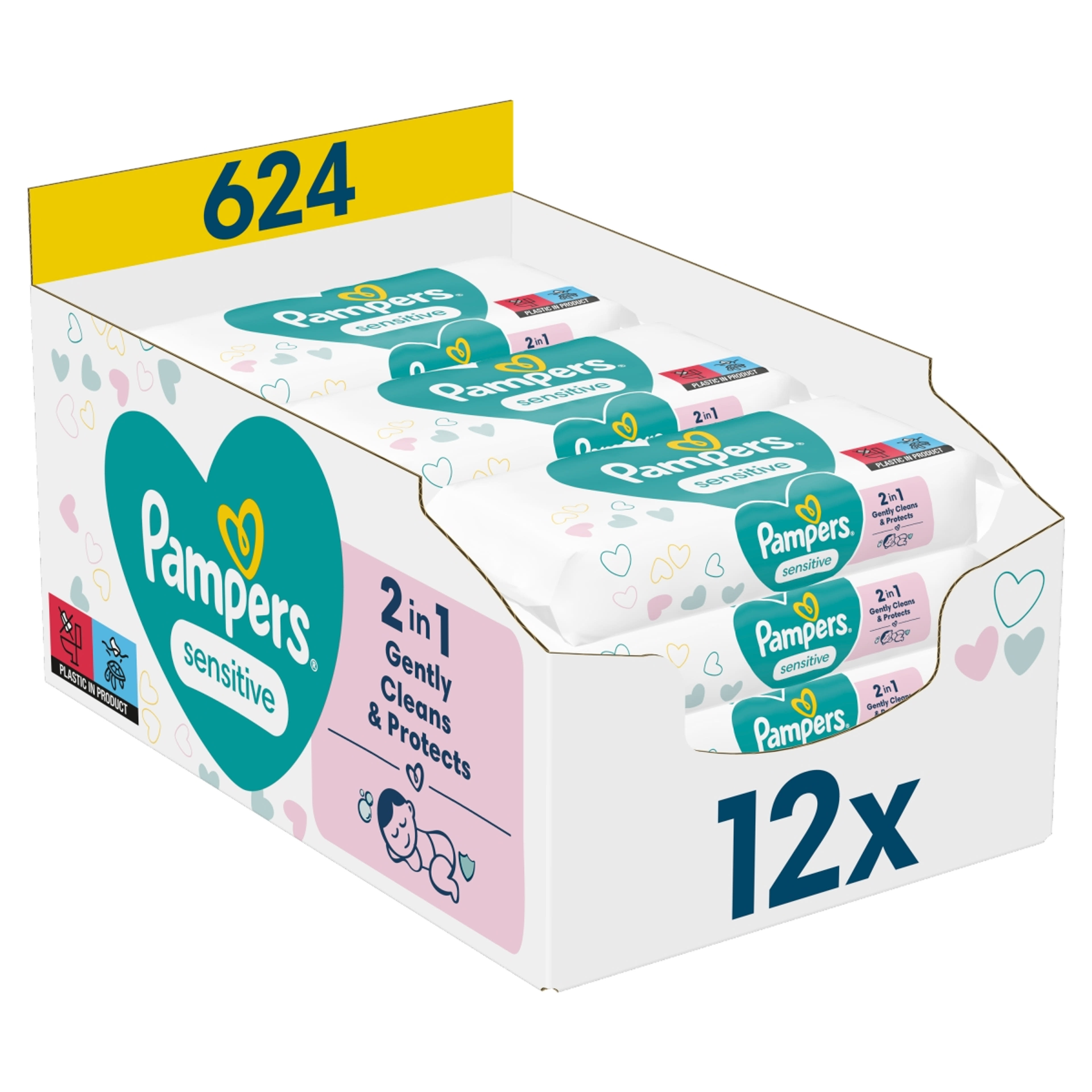 Pampers törlőkendő sensitive (12*52) - 624 db-6