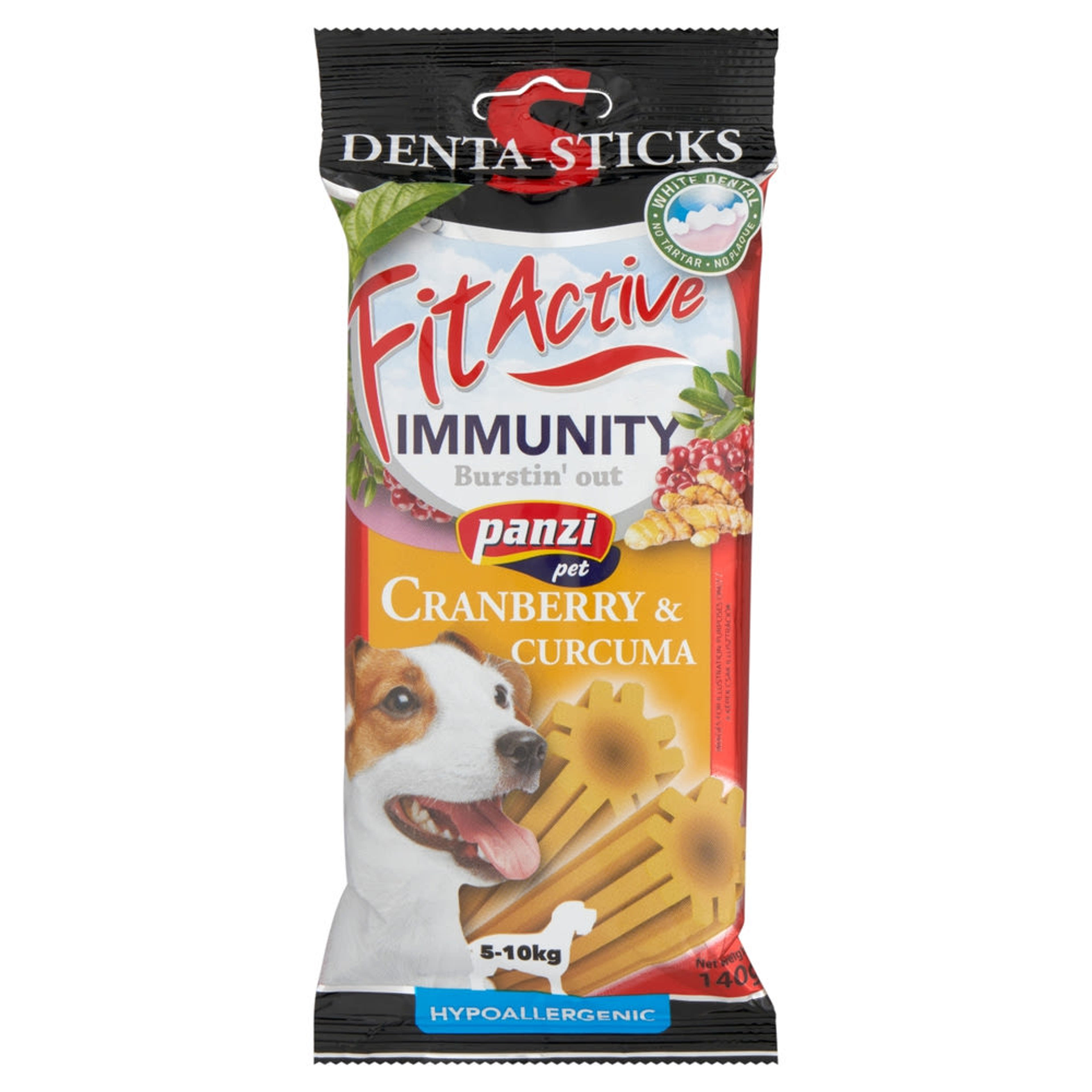 Fitactive Denta Sticks Immunity jutalomfalat kutyáknak áfonyával és kurkumával  - 140 g