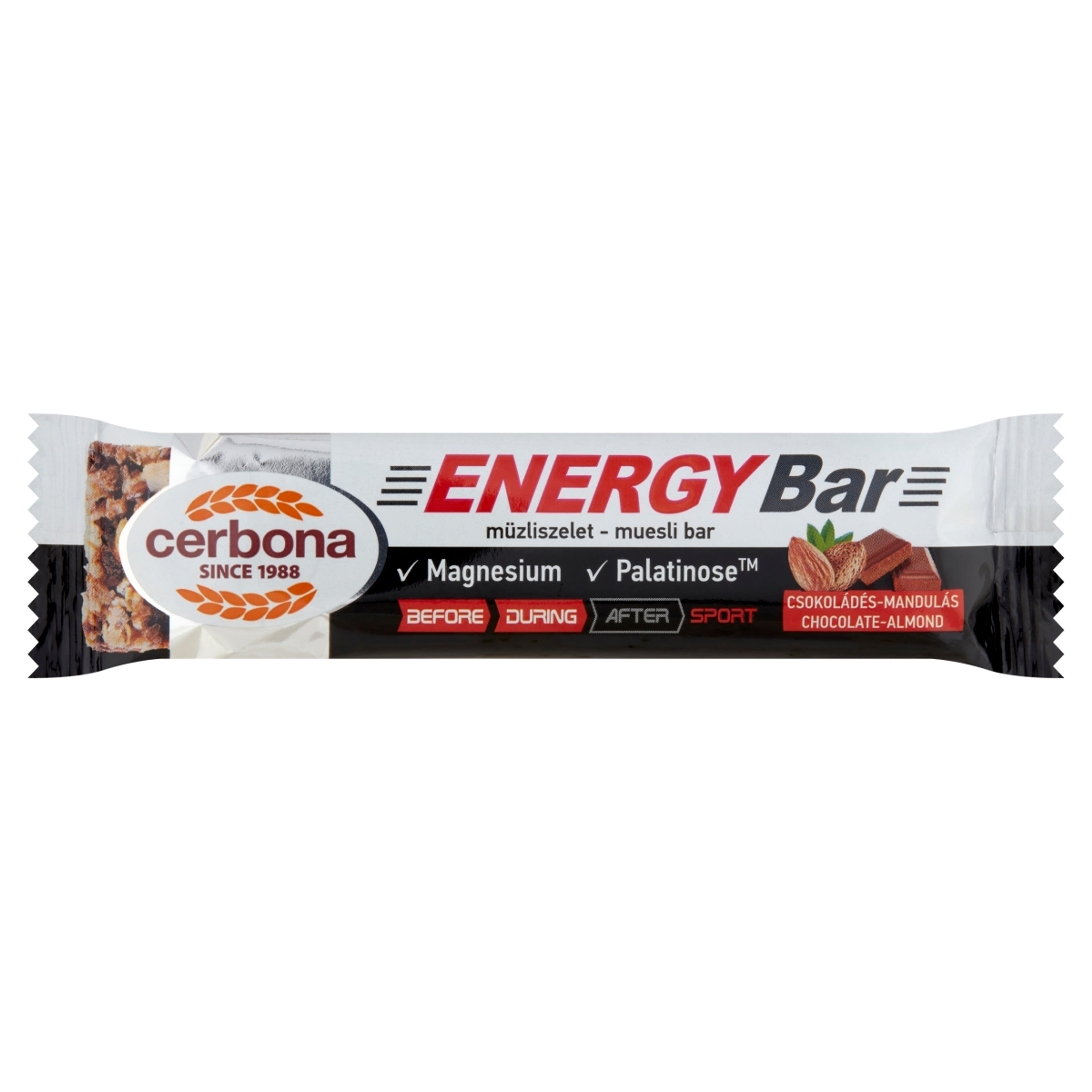 Cerbona Sport Energy csokoládés-mandulás müzliszelet - 35 g