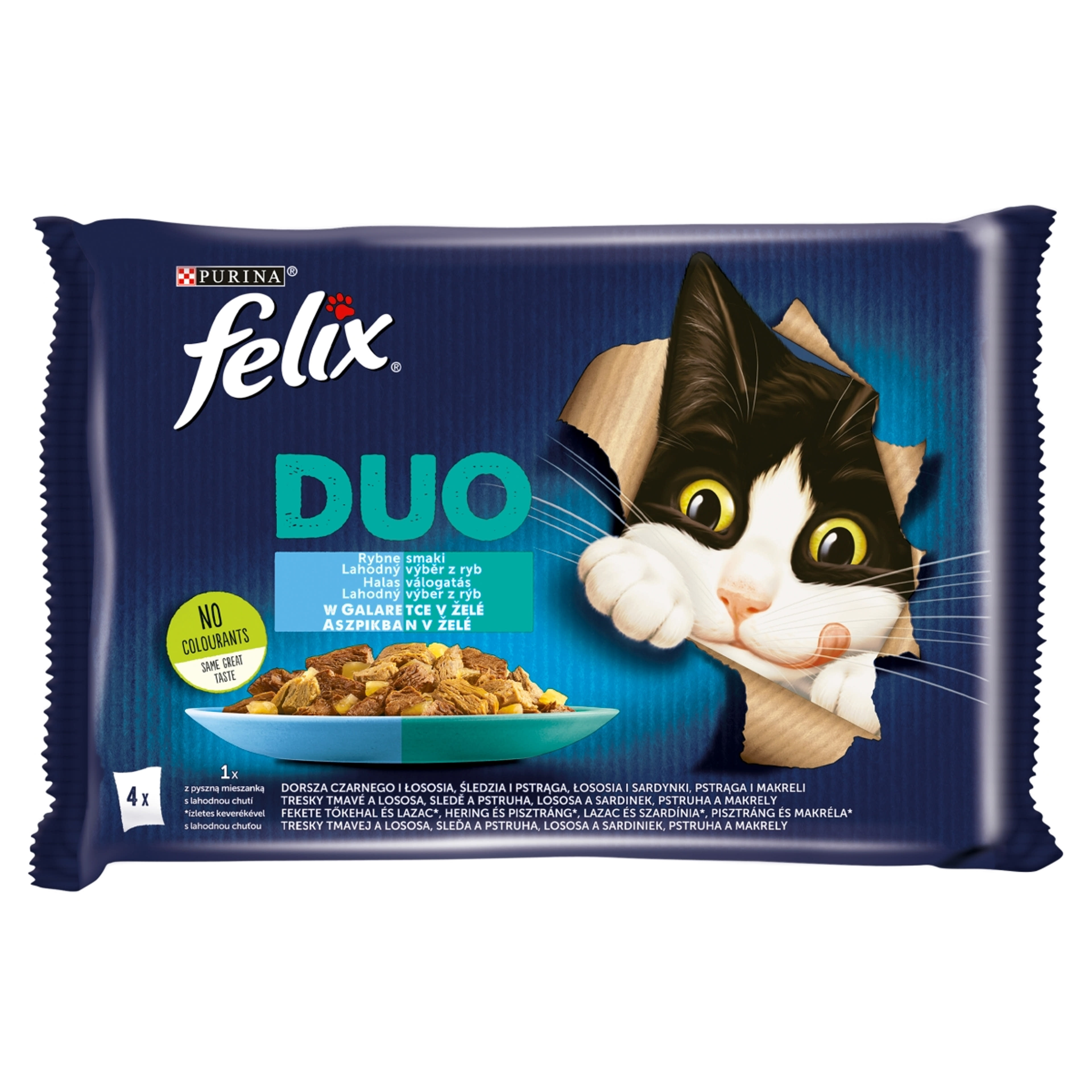 Felix Fantasic alutasak macskáknak, halas válogatás 4x85 g - 340 g