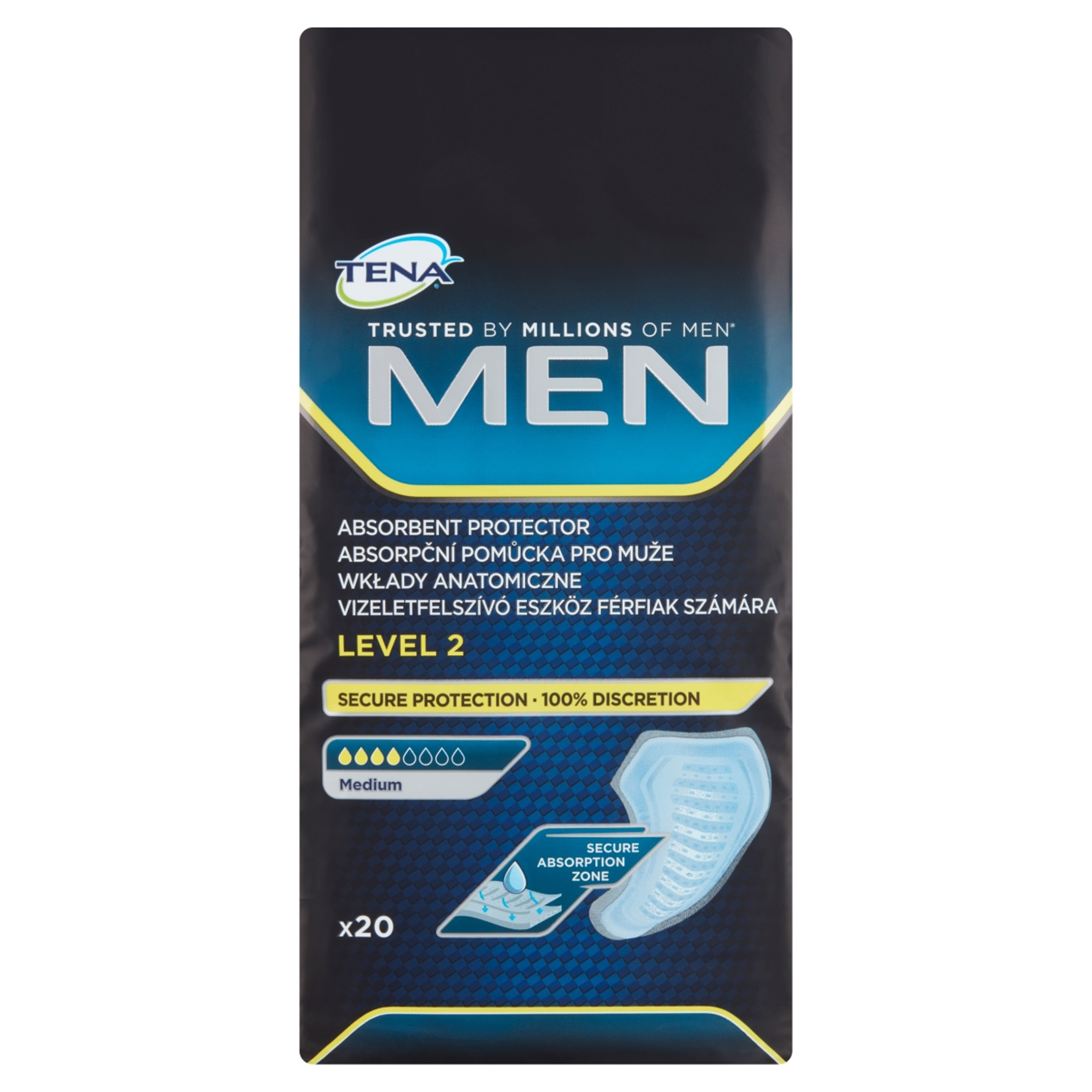 Tena Men Level 2 Medium vizeletfelszívó eszköz férfiak számára - 20 db